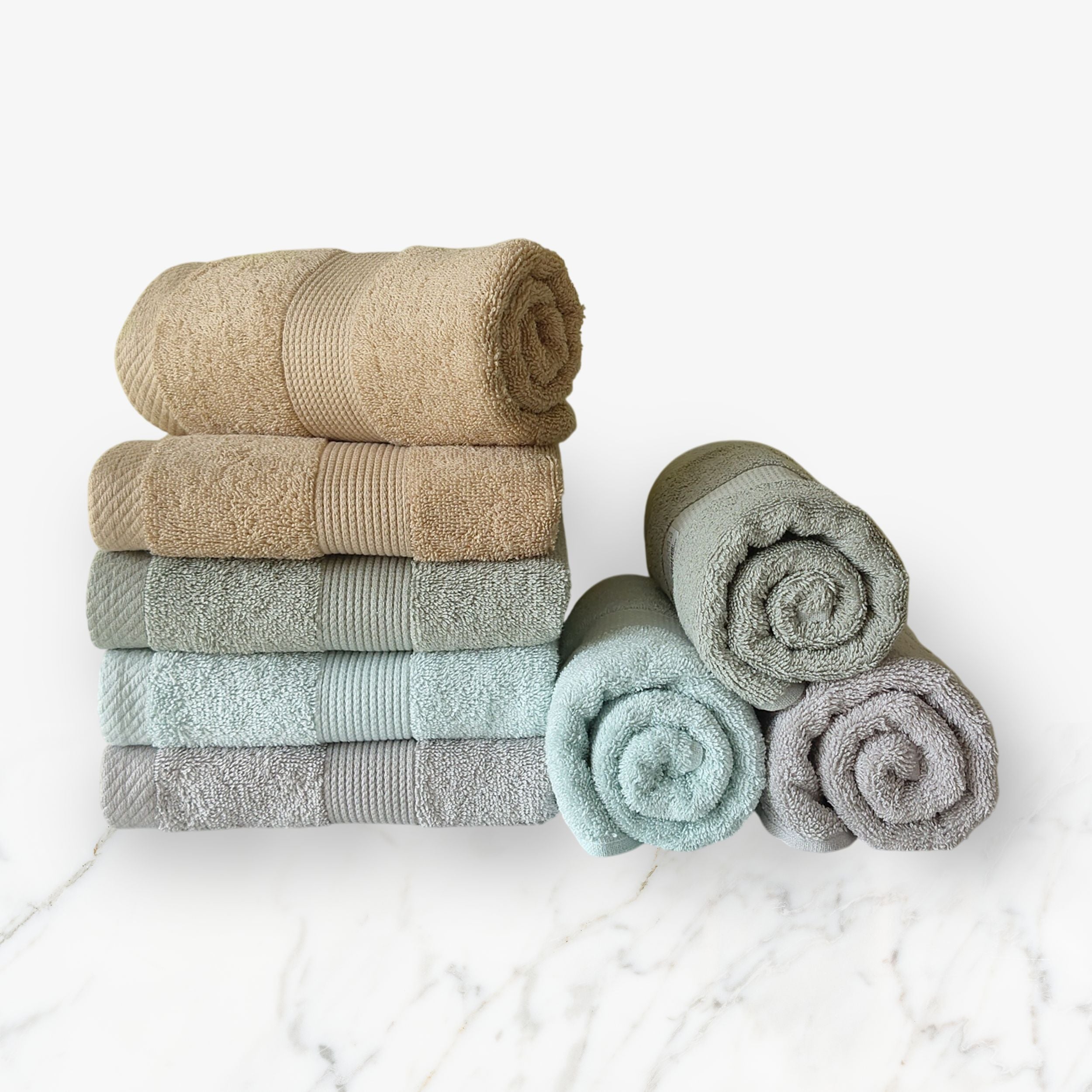 100% Cotton Terry Hand Towel - Pebble