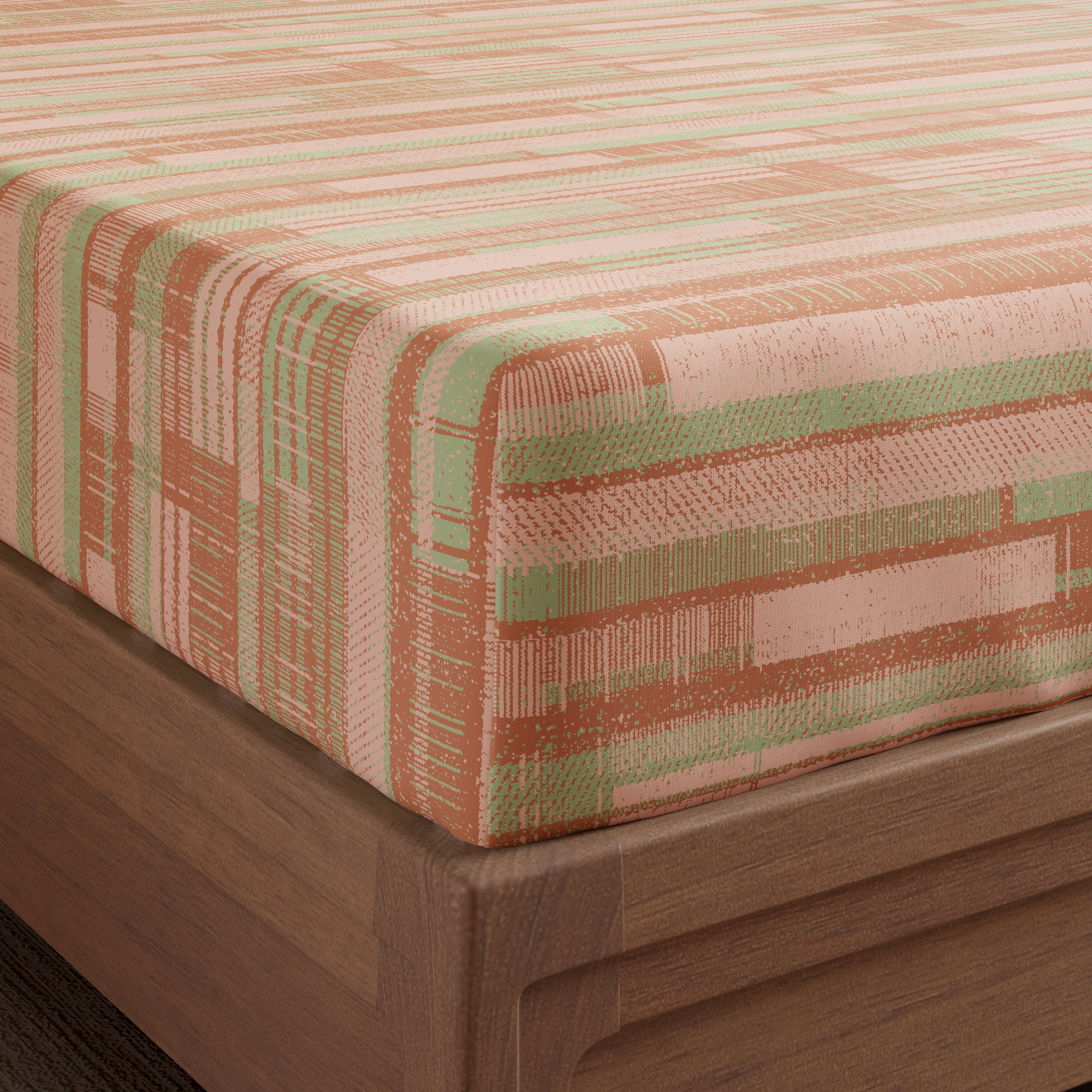 Swaas 100% Pure Cotton Wazo 200 TC Fitted Sheet Set - Copper