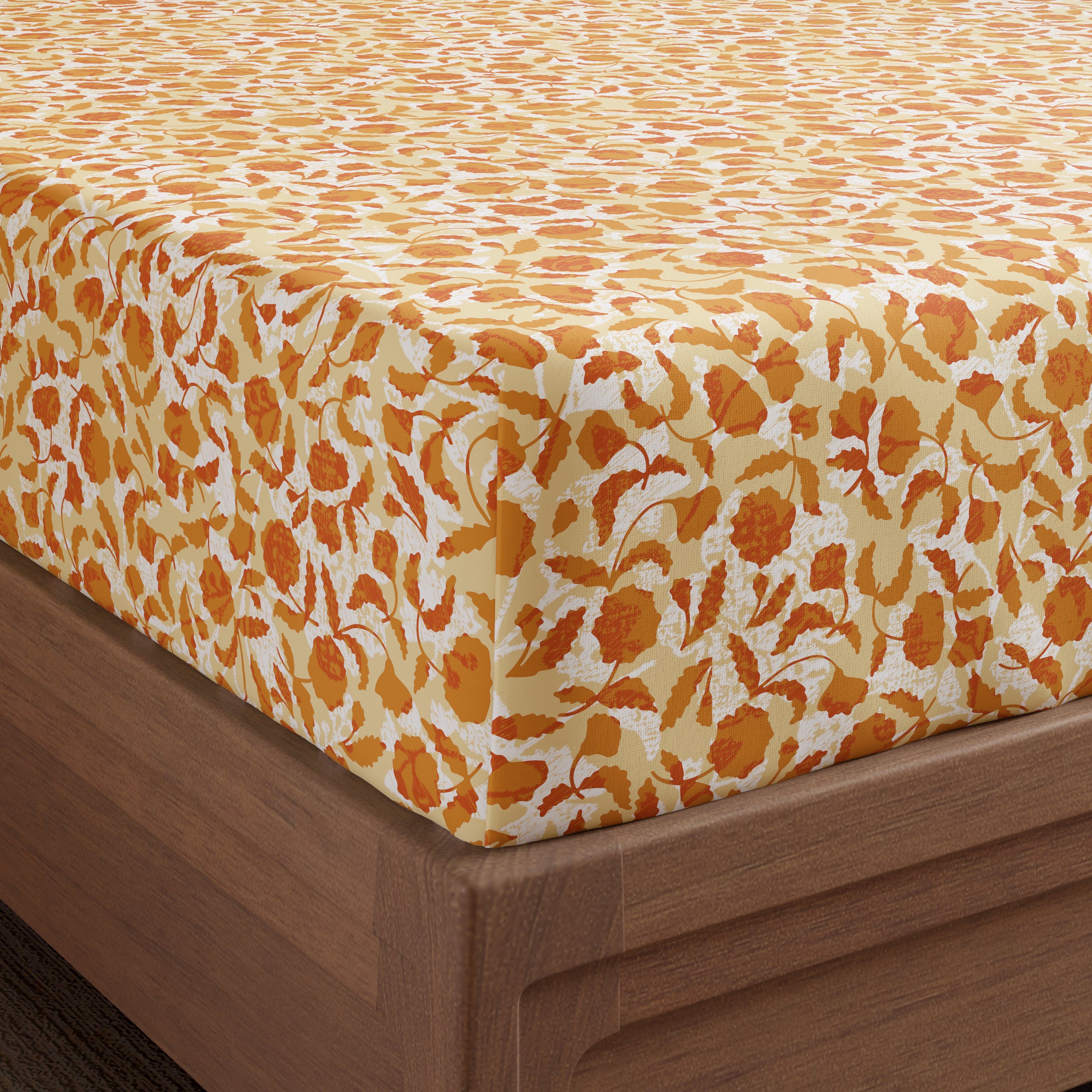 Swaas 100% Pure Cotton Luma 200 TC Fitted Sheet Set - Gold