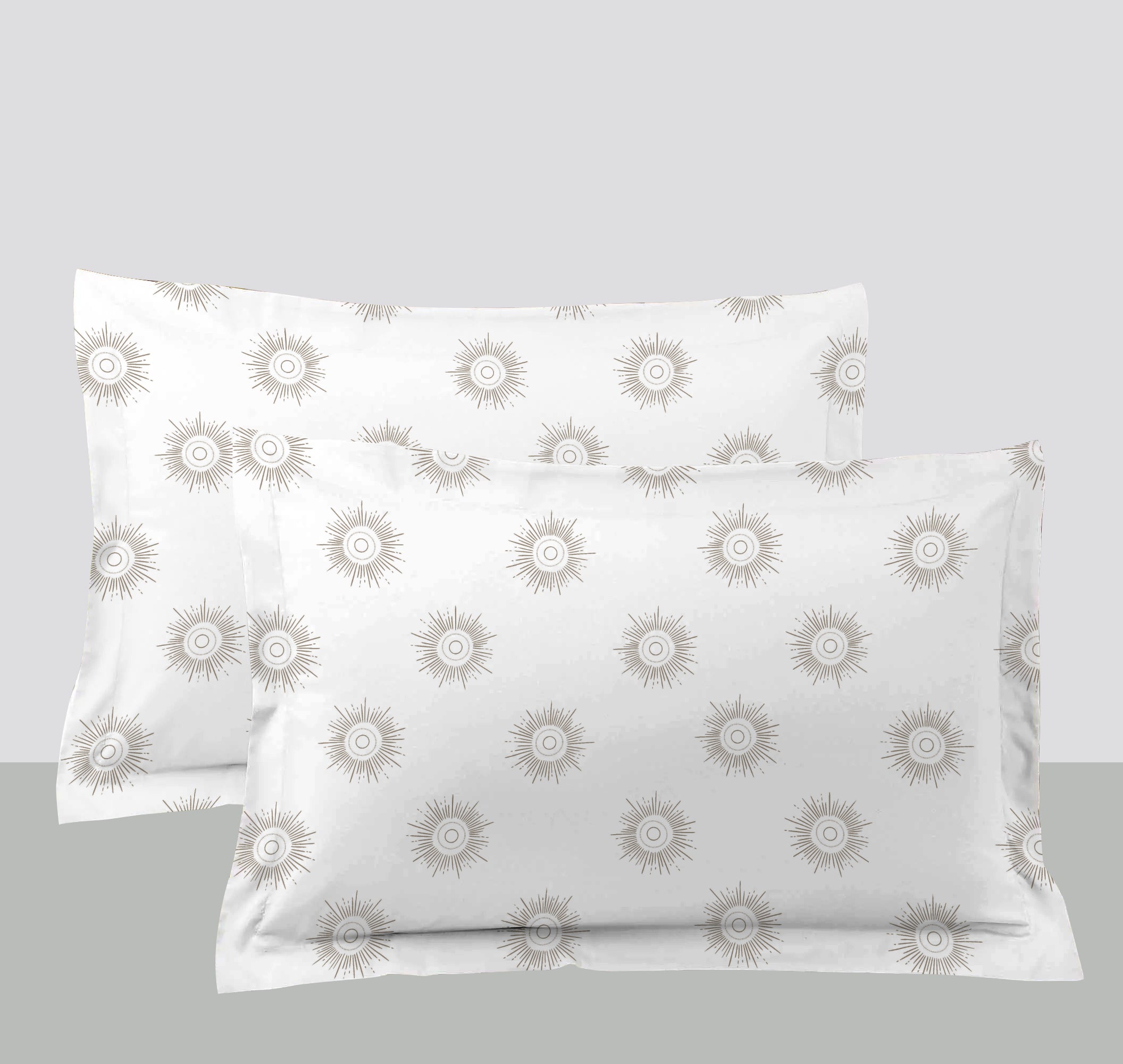 Swaas Cotton Eucalyptus Sun Burst Light Brown Bedsheet Set