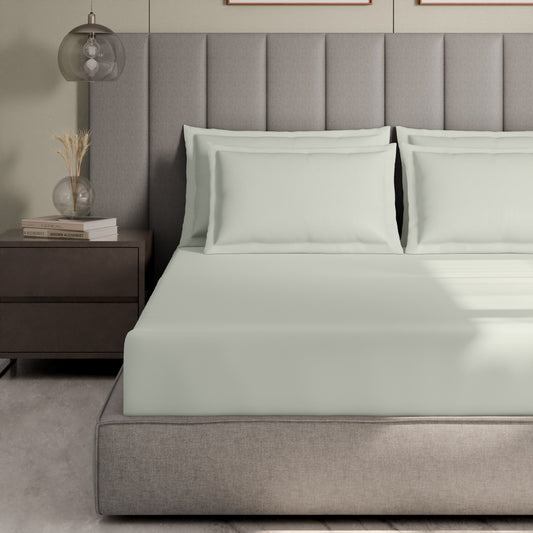 Swaas 100% Pure Cotton 600TC Fitted Sheet Set - Icemelt