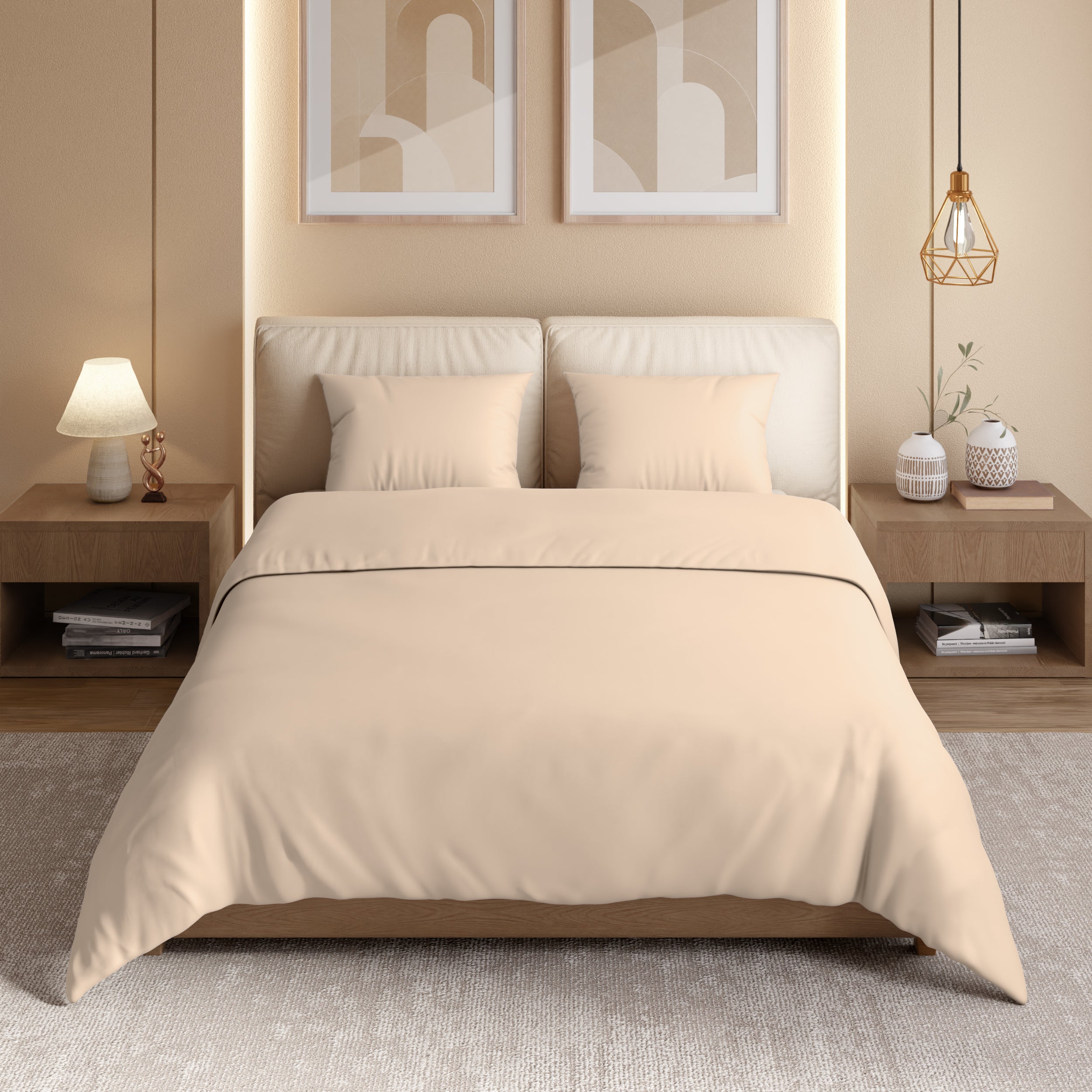 Swaas 100% Pure Cotton 600TC Bedsheet Set - Pale Dogwood