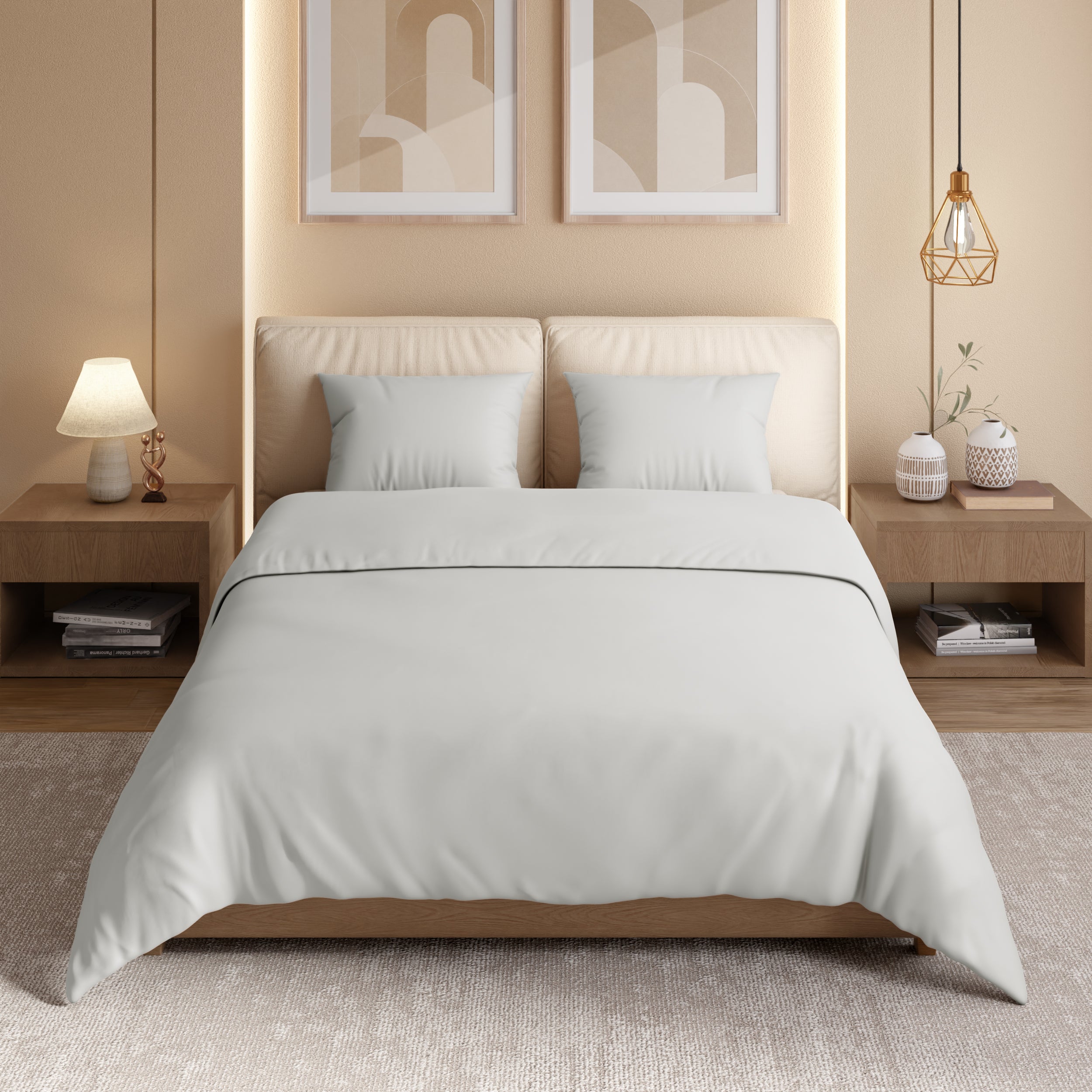 Swaas 100% Pure Cotton 600TC Bedsheet Set - White
