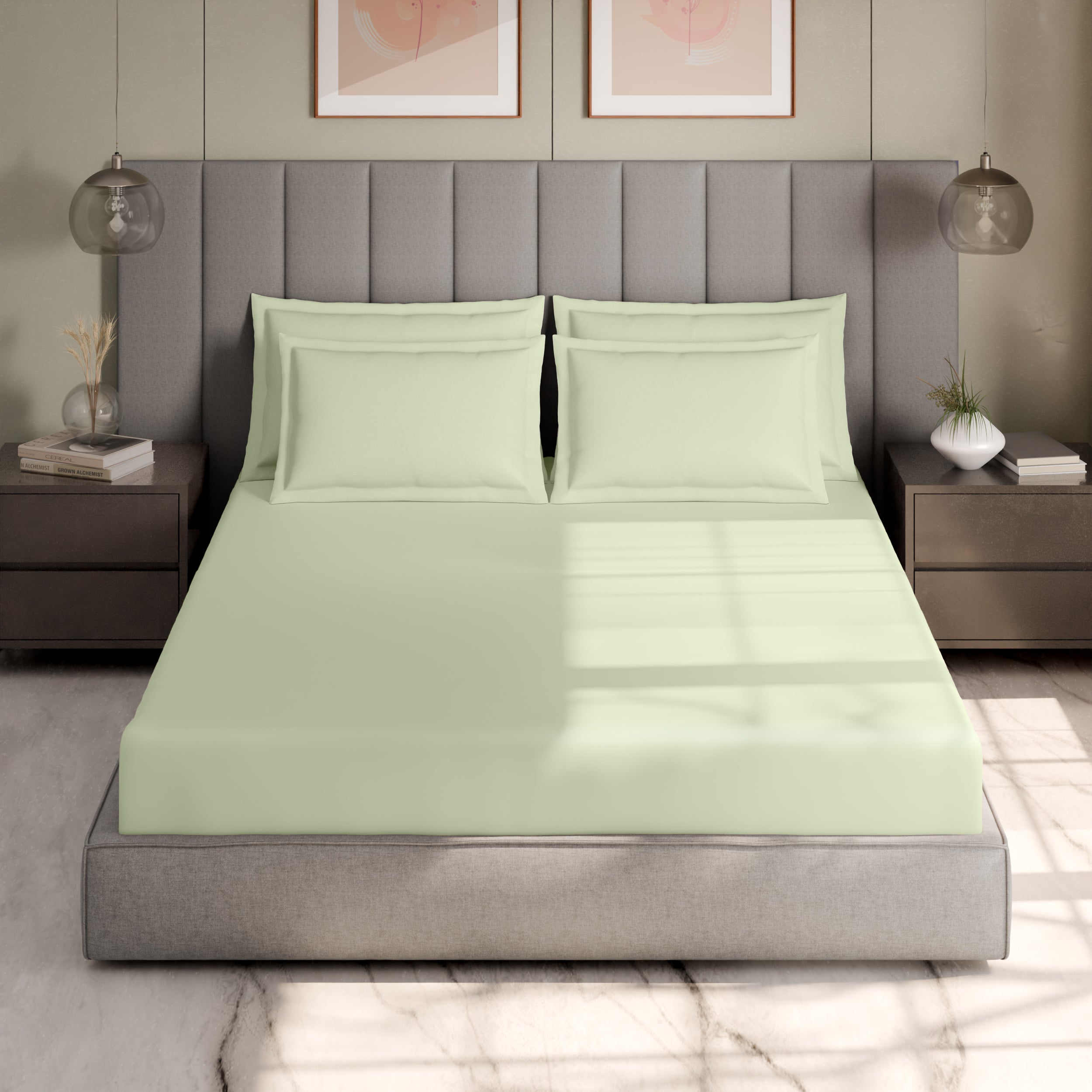 Swaas 100% Pure Cotton 600TC Fitted Sheet Set - Dewkist
