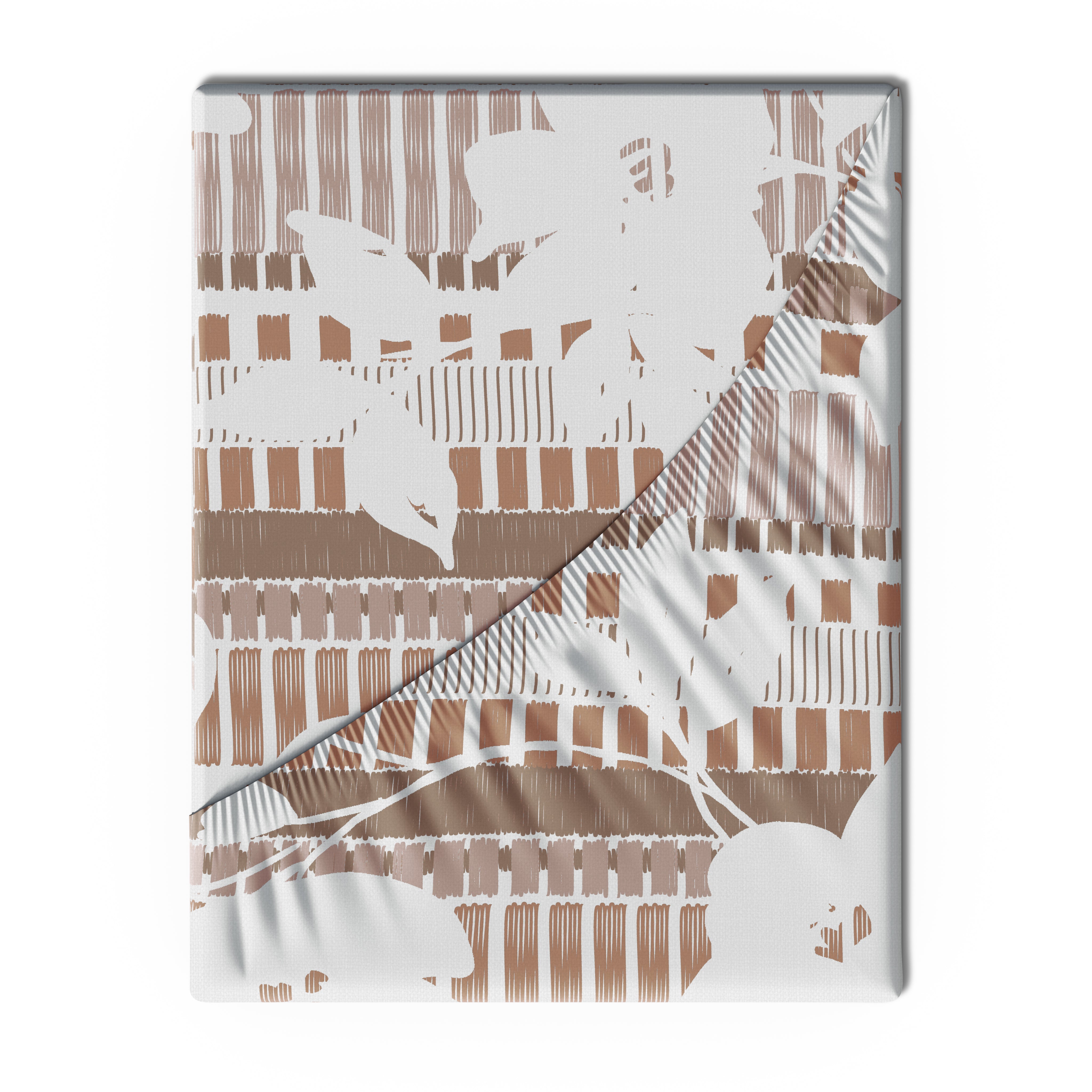 Swaas 100% Pure Cotton Linea Bloom 200 TC Fitted Sheet Set - Rust