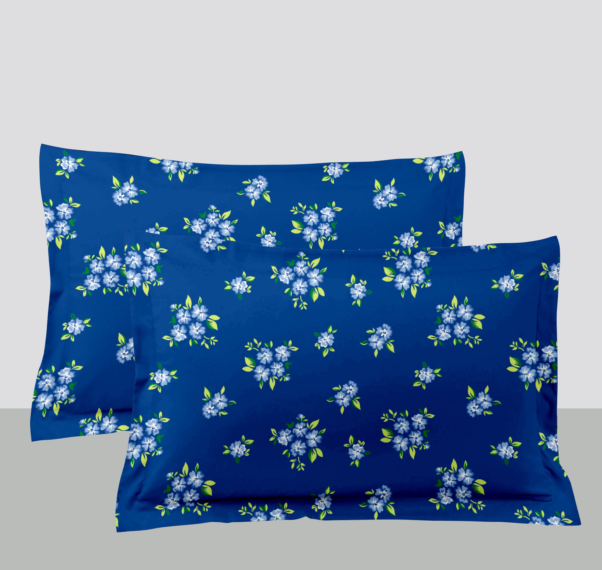 Swaas 100% Pure Cotton Glori Blue Bedsheet Set