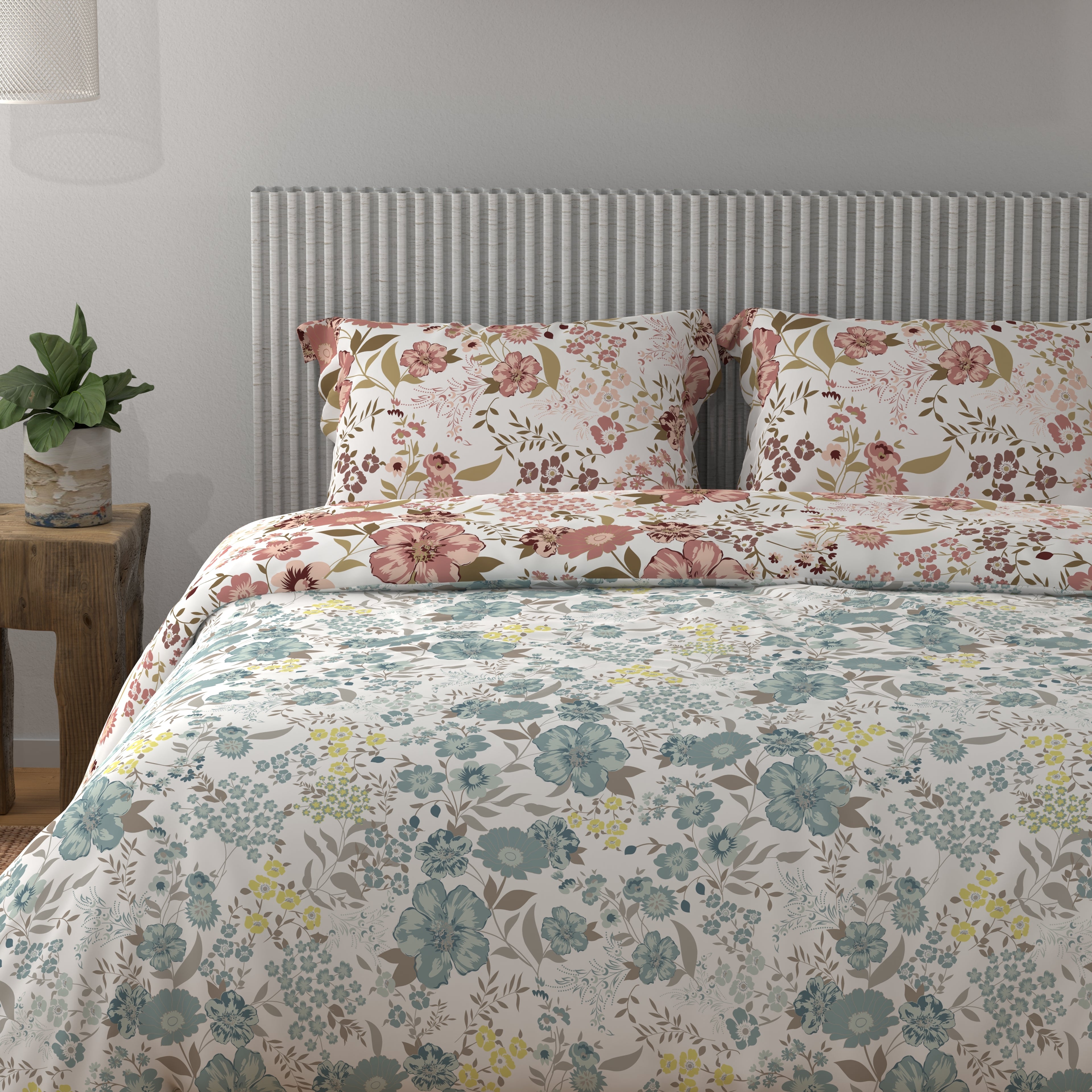 100% Cotton 200 TC Reversible Quilt (250GSM) - Garden Gala