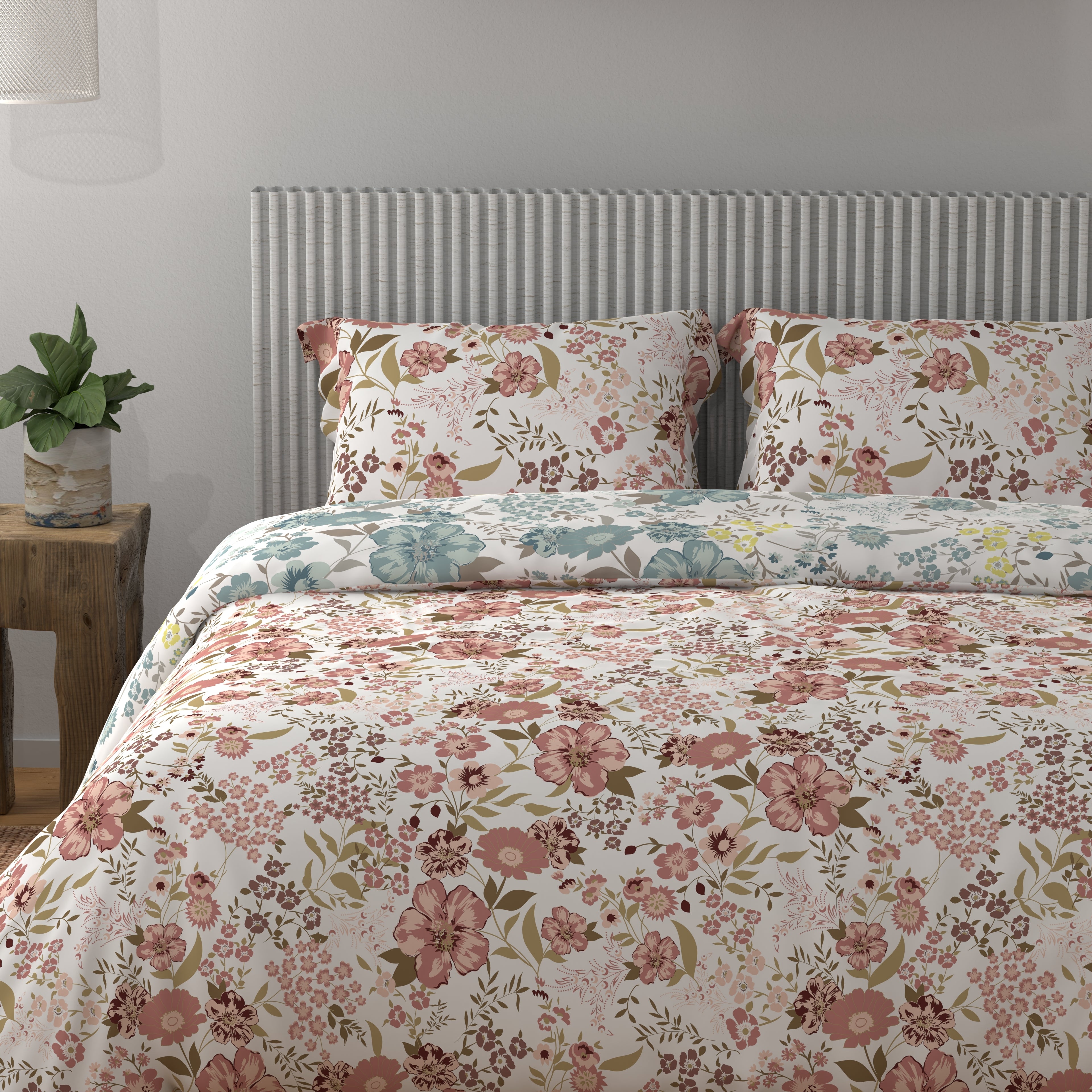 100% Cotton 200 TC Reversible Quilt (250GSM) - Garden Gala