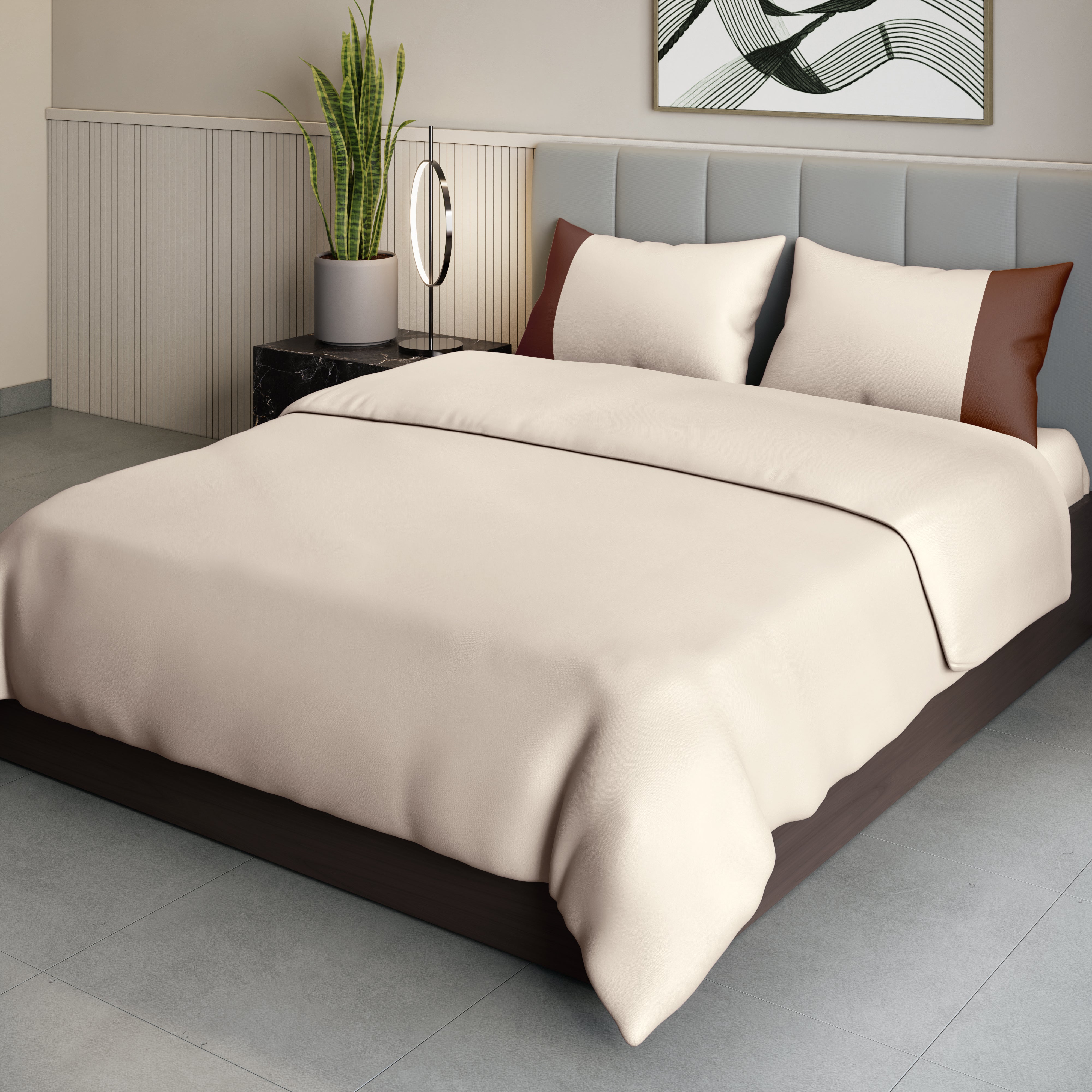300 TC 100% Cotton - Whitecap Grey Bedsheet Set