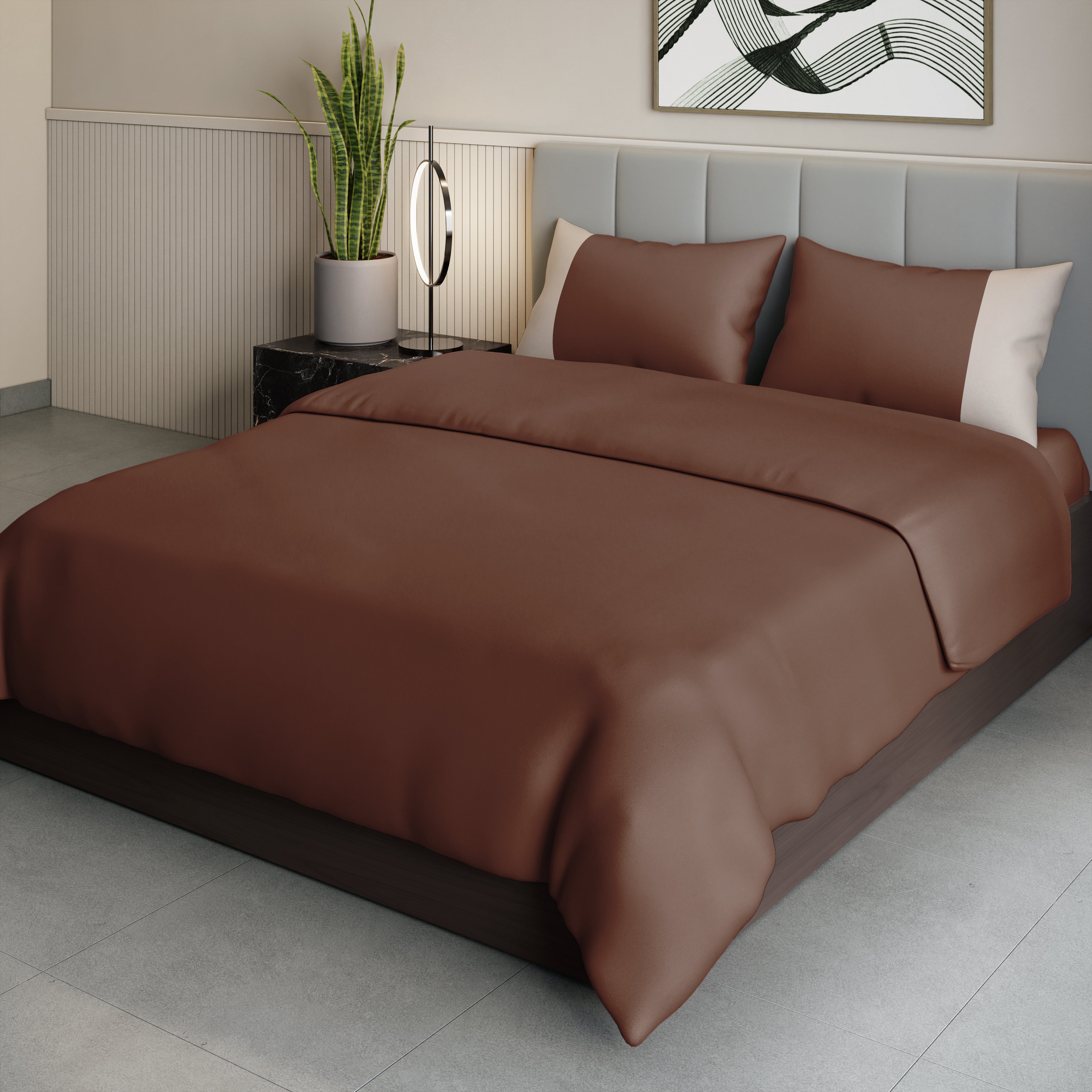 300 TC 100% Cotton - Cappuccino Bedsheet Set