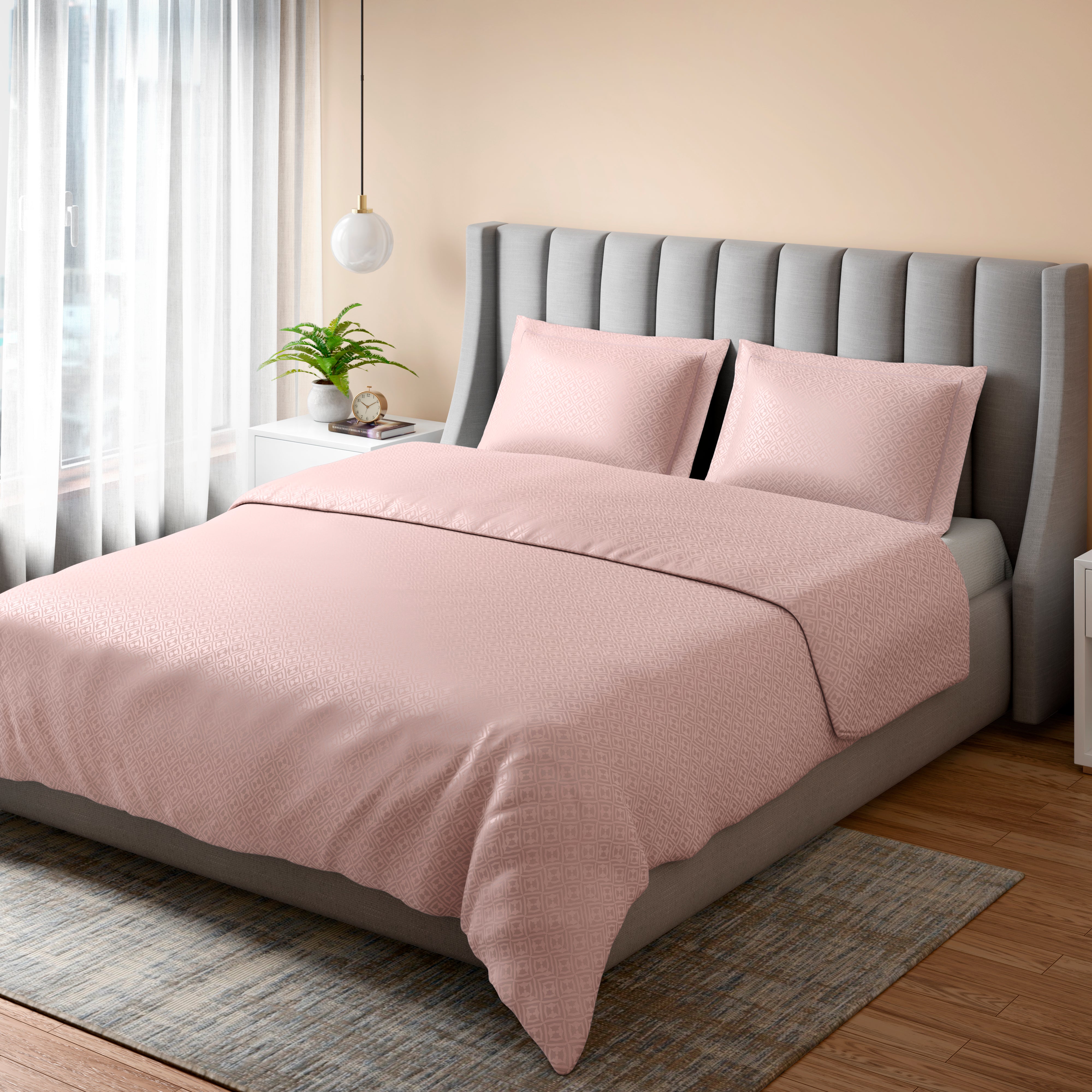 400 TC 100% Cotton Mizo Pink Bedsheet Set
