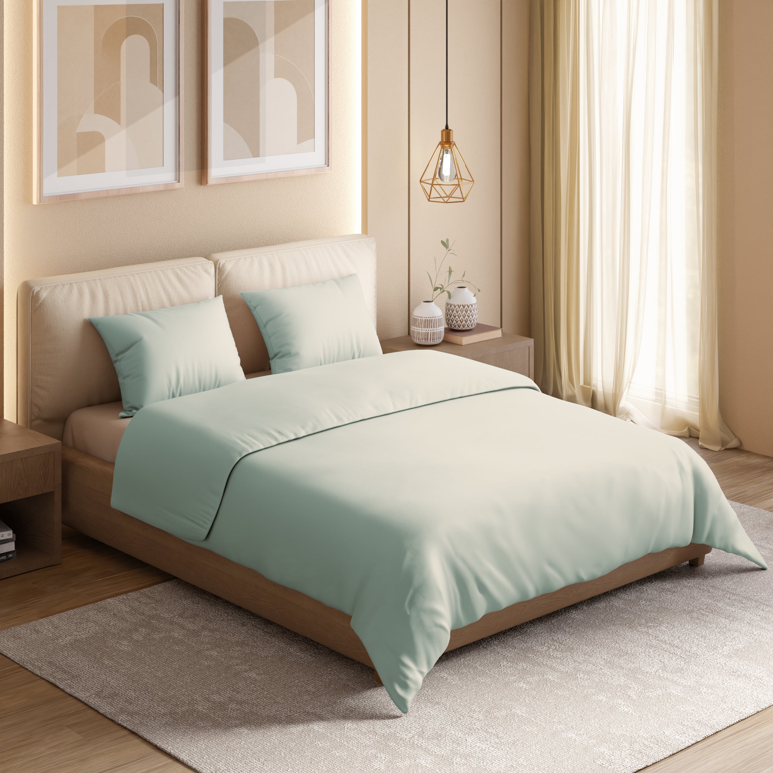 Swaas 100% Pure Cotton 600TC Bedsheet Set - Icemelt