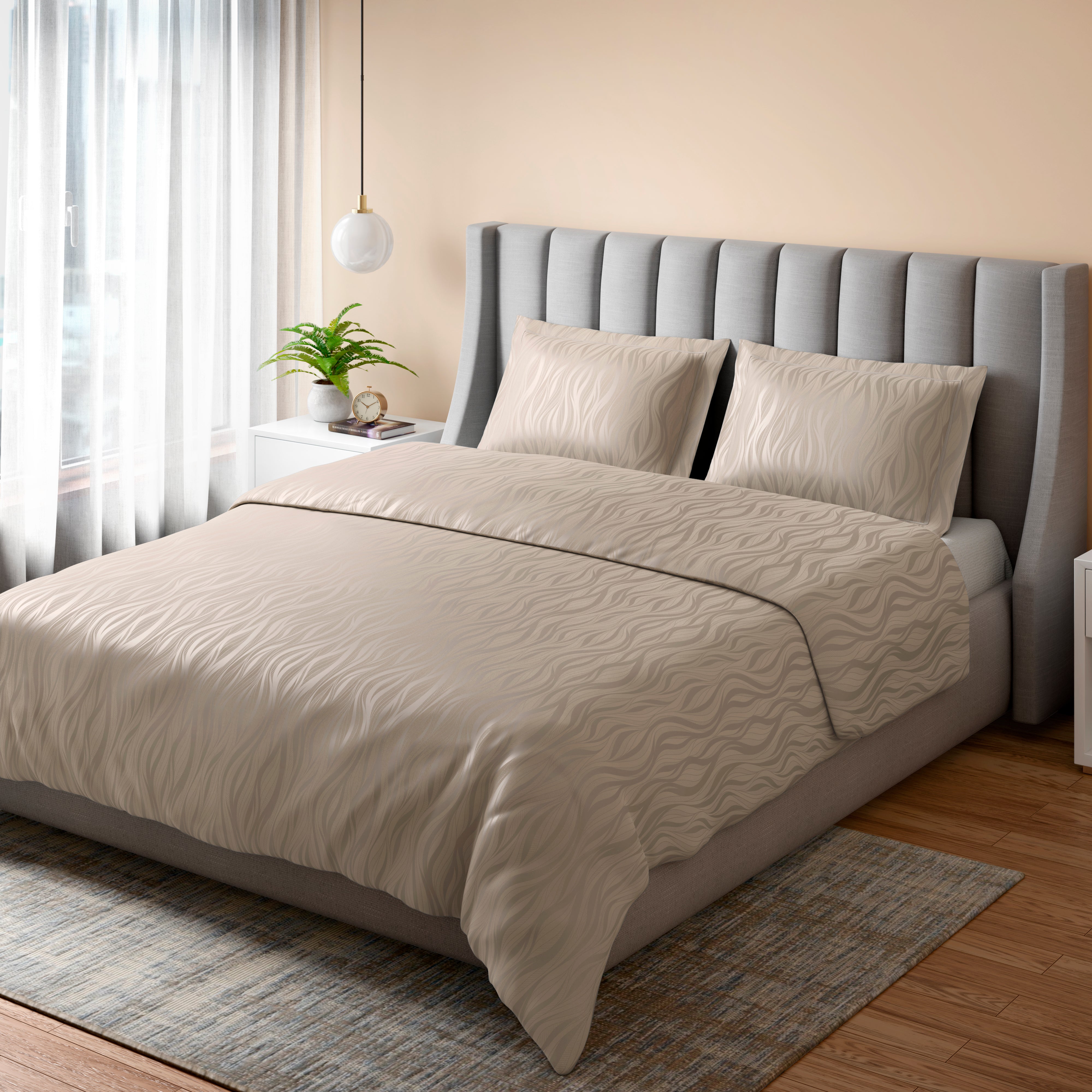 400 TC 100% Cotton Suzy Taupe Bedsheet Set