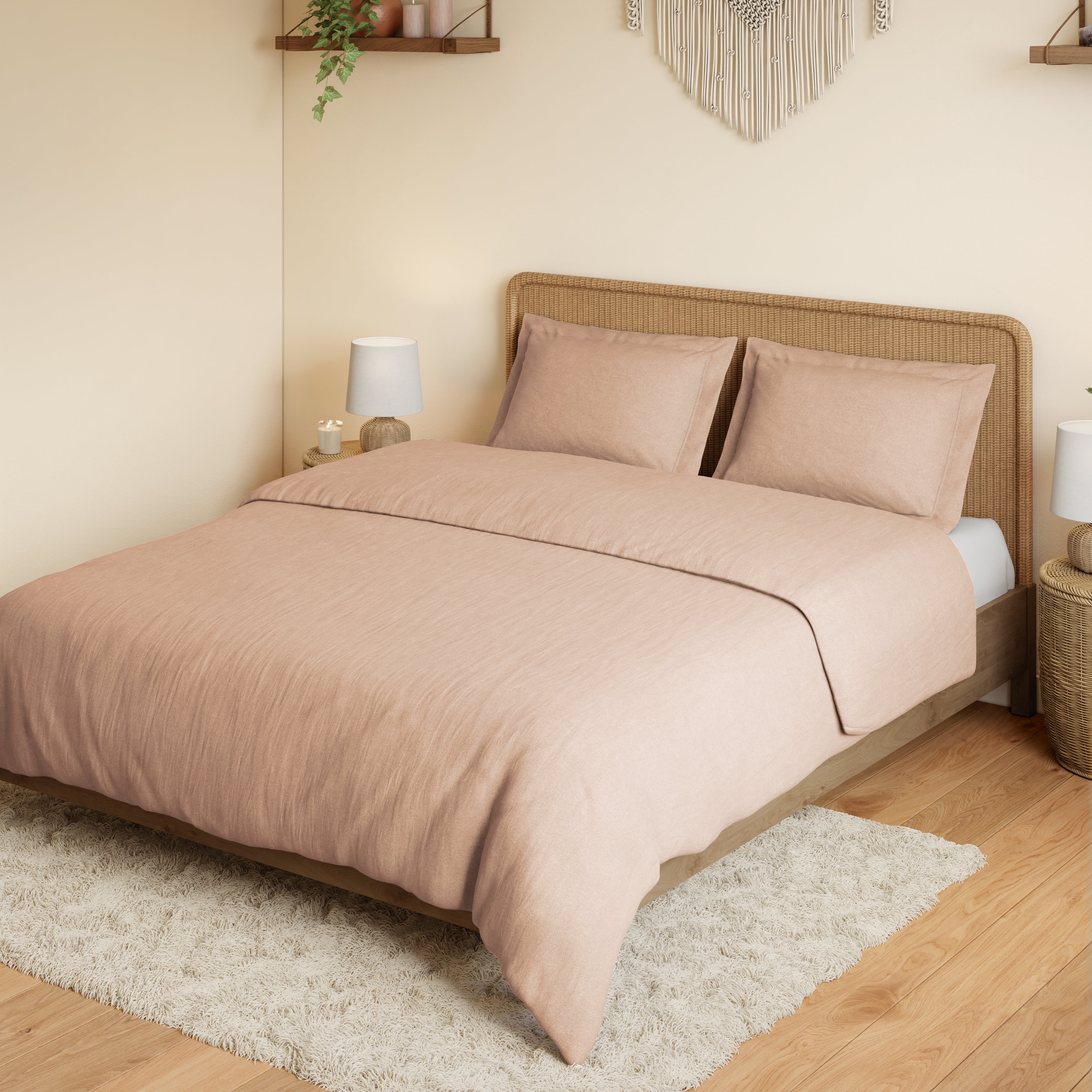 Evening Sand Linen Cotton Bedsheet Set