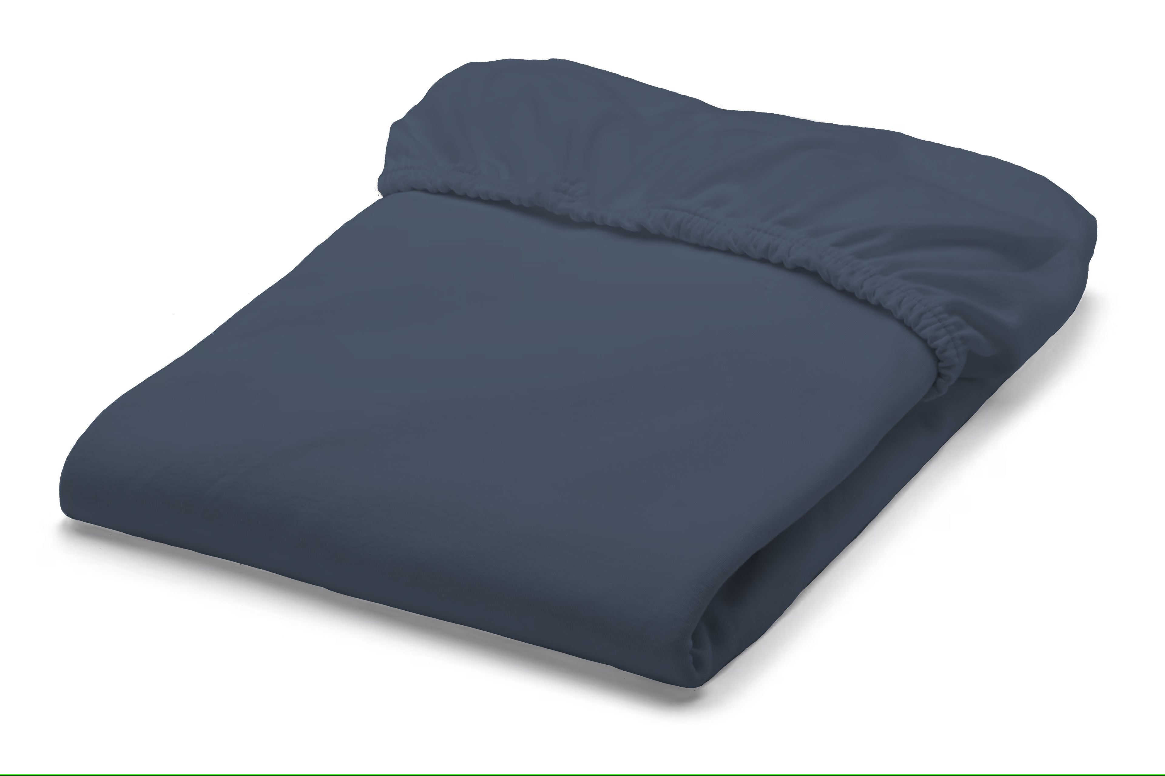 100% Cotton Jersey Fitted Sheet Set - Blue Indigo