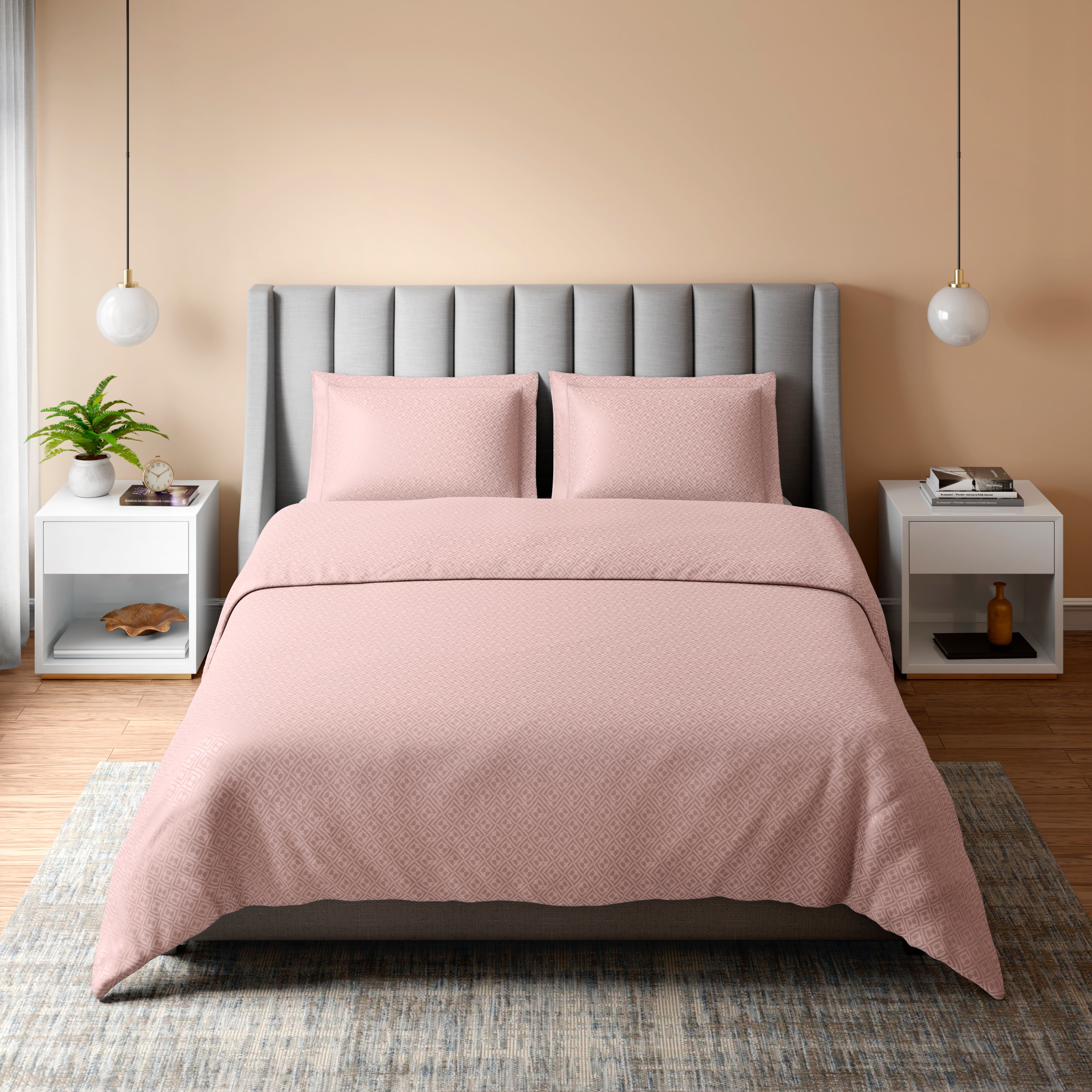 400 TC 100% Cotton Mizo Pink Bedsheet Set