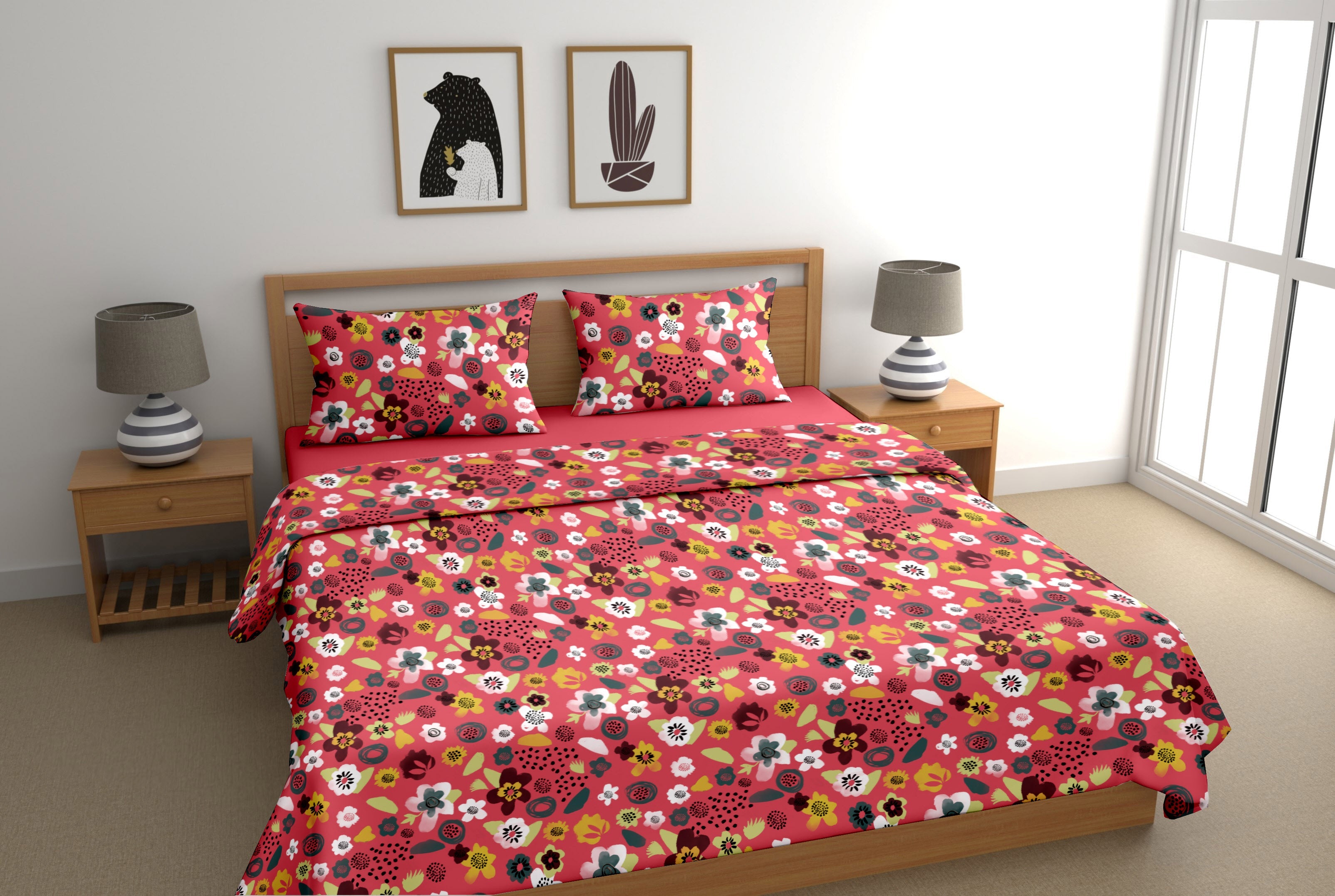 100% Pure Cotton Petal Princess Bedsheet Set