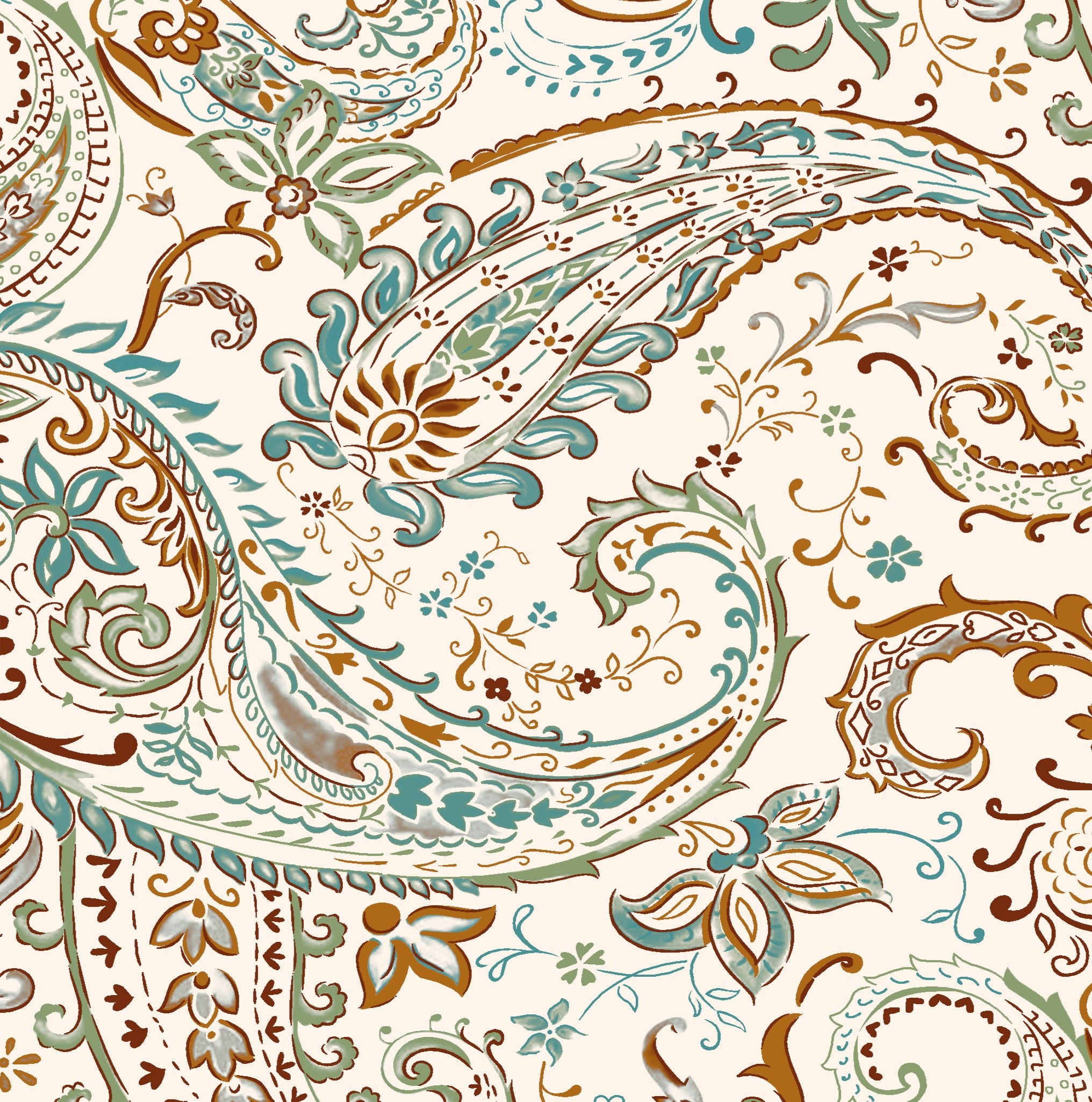 300 TC 100% Pure Cotton Paisley Paradise Brown Bedsheet Set