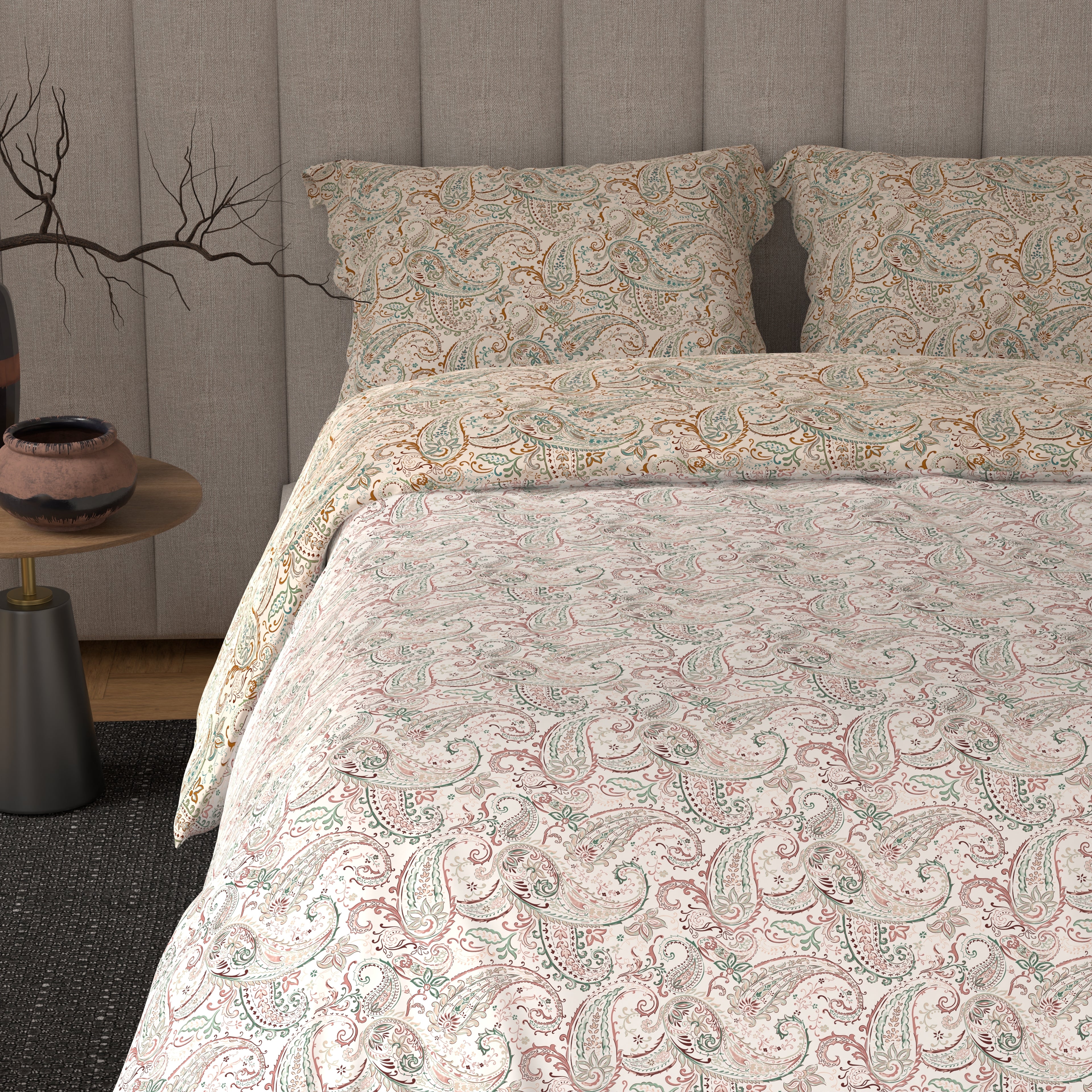 100% Cotton 300 TC Reversible Quilt (250 GSM) - Paisley Paradise