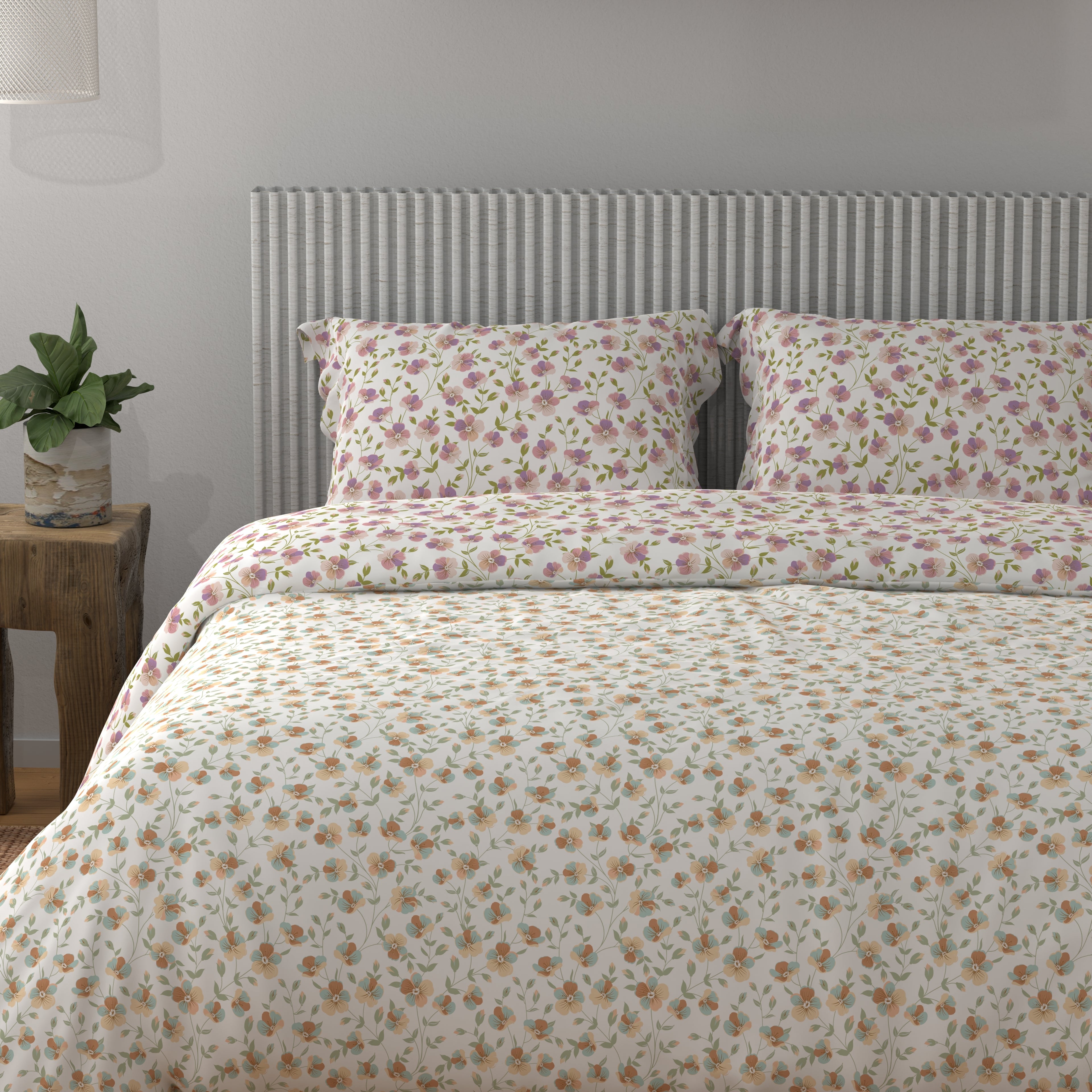 100% Cotton 200 TC Reversible Quilt (250GSM) - Petal Parade