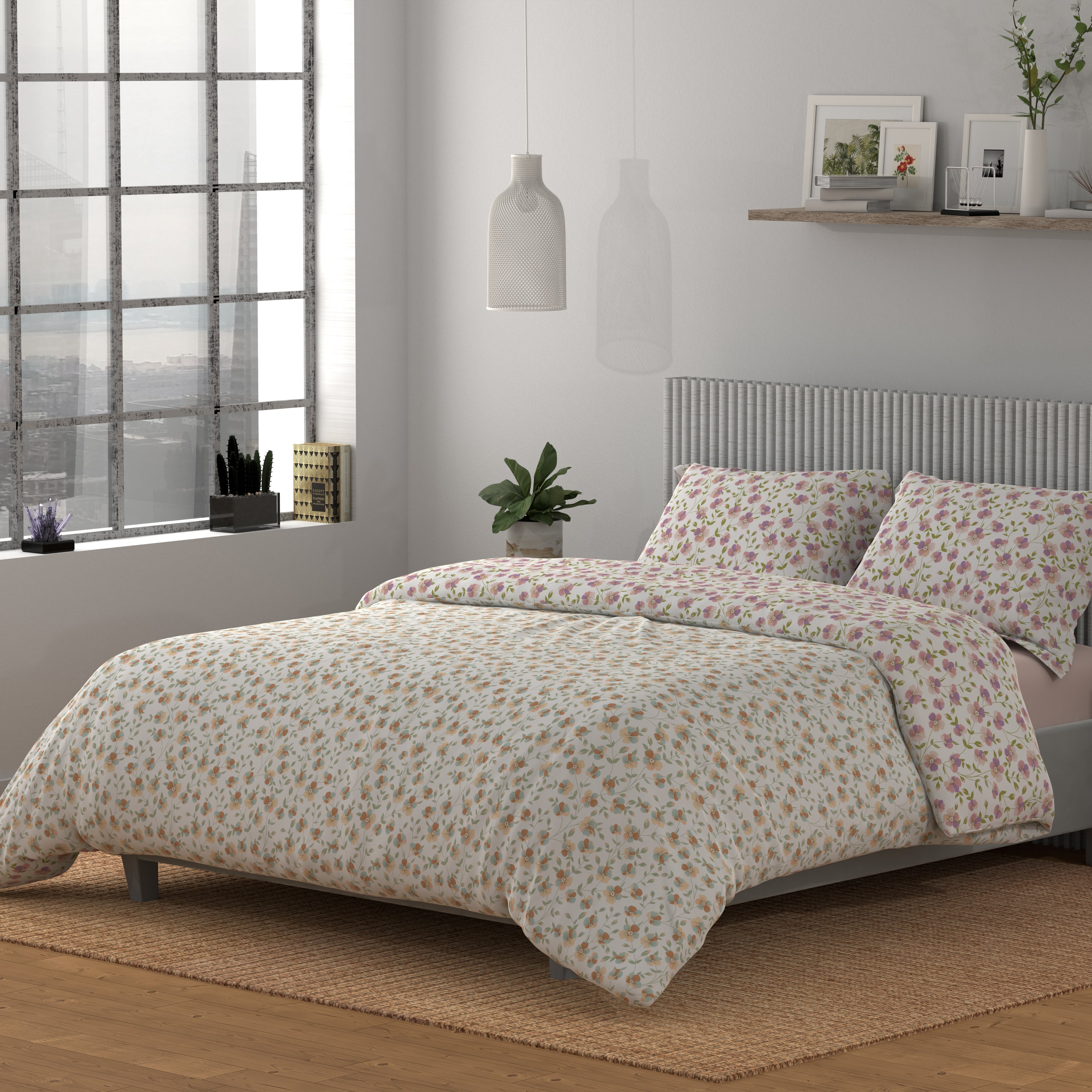 100% Cotton 200 TC Reversible Quilt (250GSM) - Petal Parade