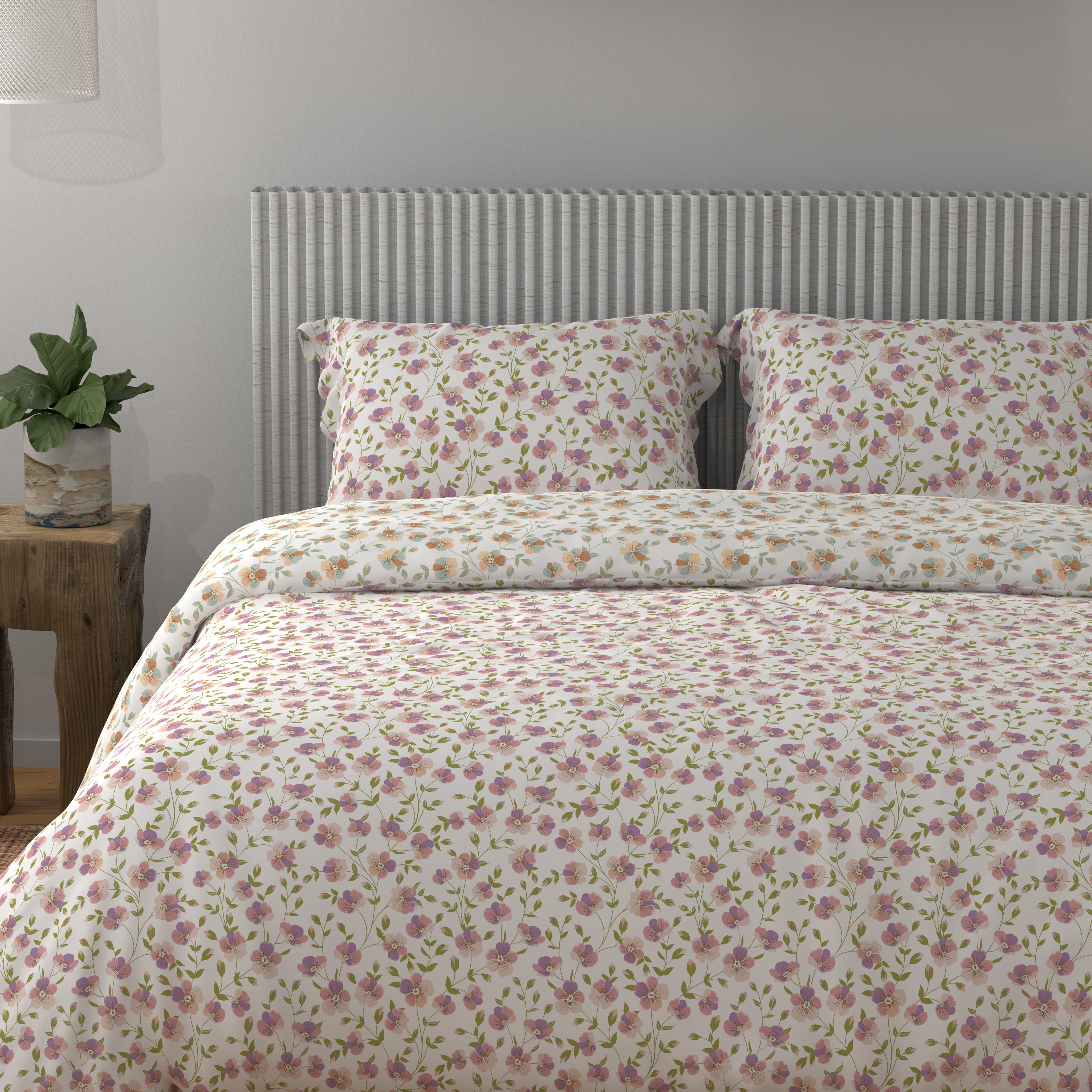 100% Cotton 200 TC Reversible Quilt (250GSM) - Petal Parade