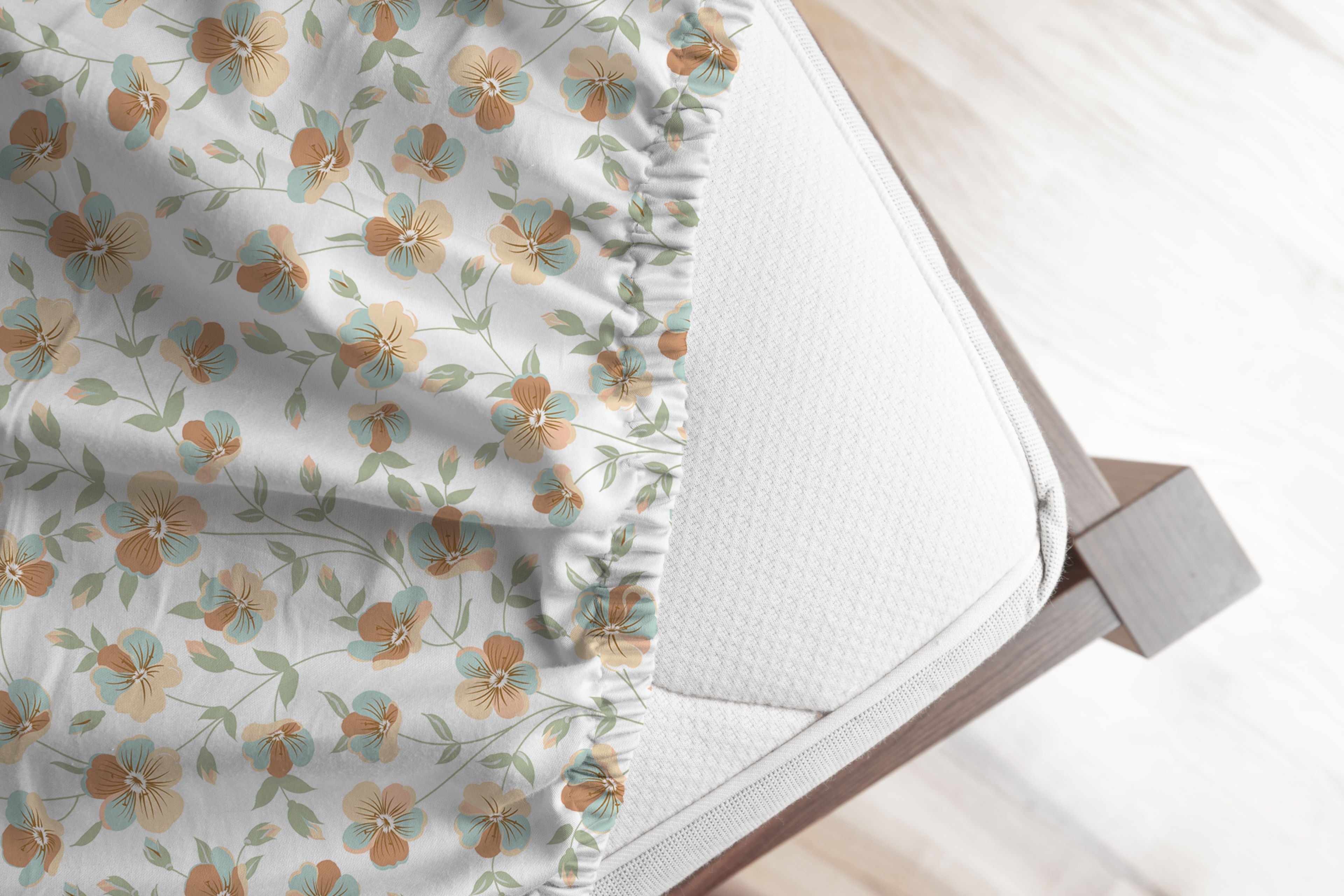 Swaas 100% Pure Cotton Petal Parade 200 TC Fitted Sheet Set