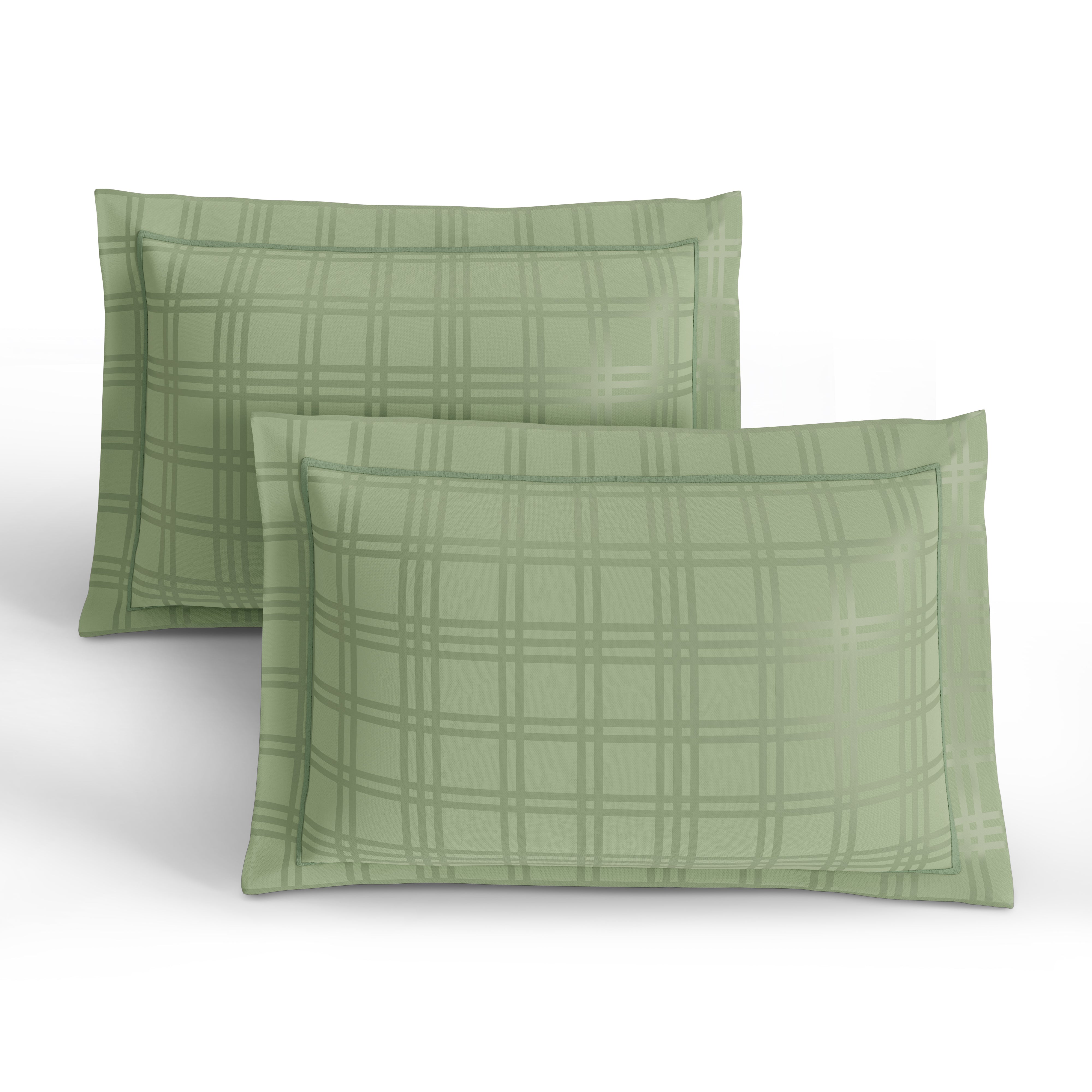 400 TC 100% Cotton Checks Green Bedsheet Set