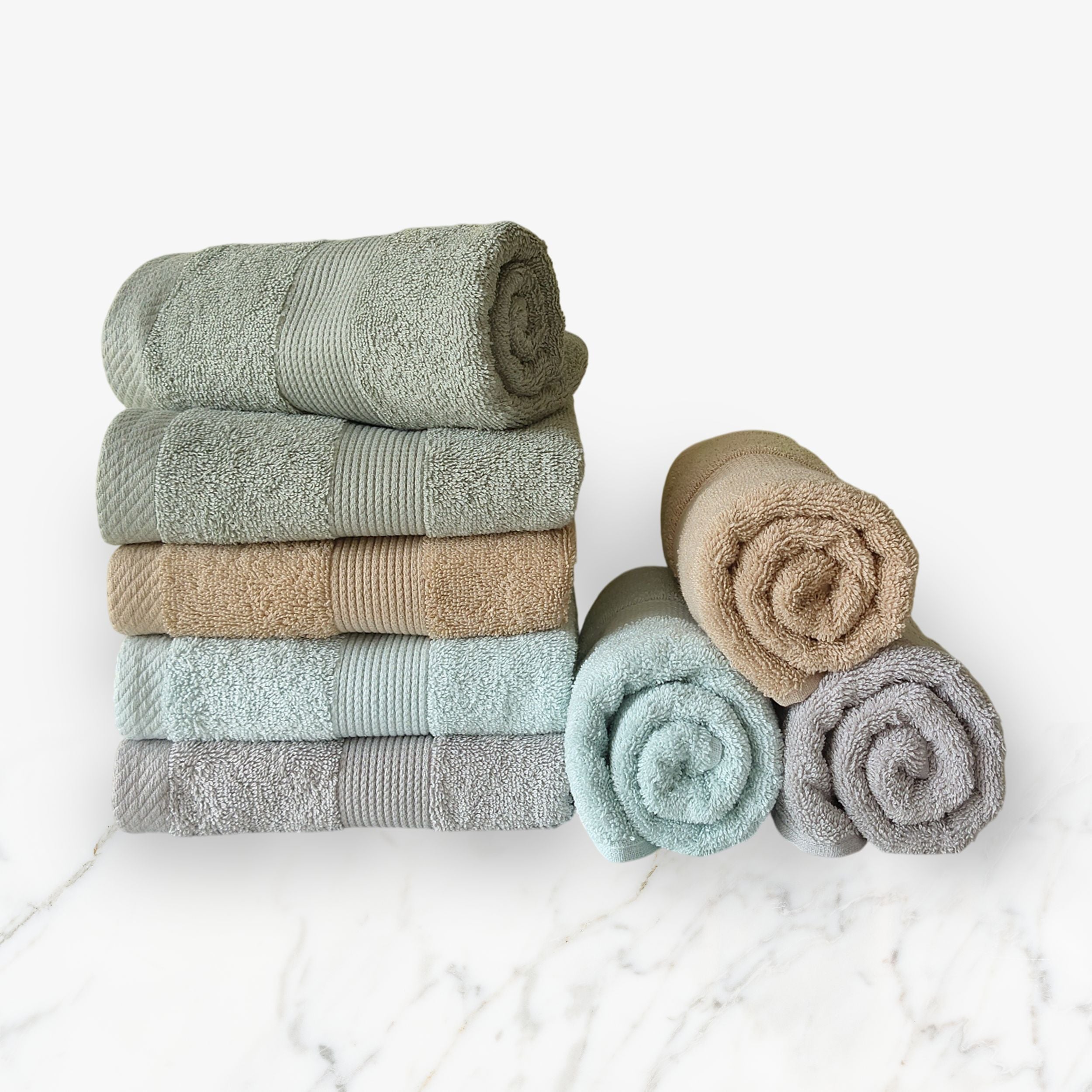 100% Cotton Terry Hand Towel - Sage