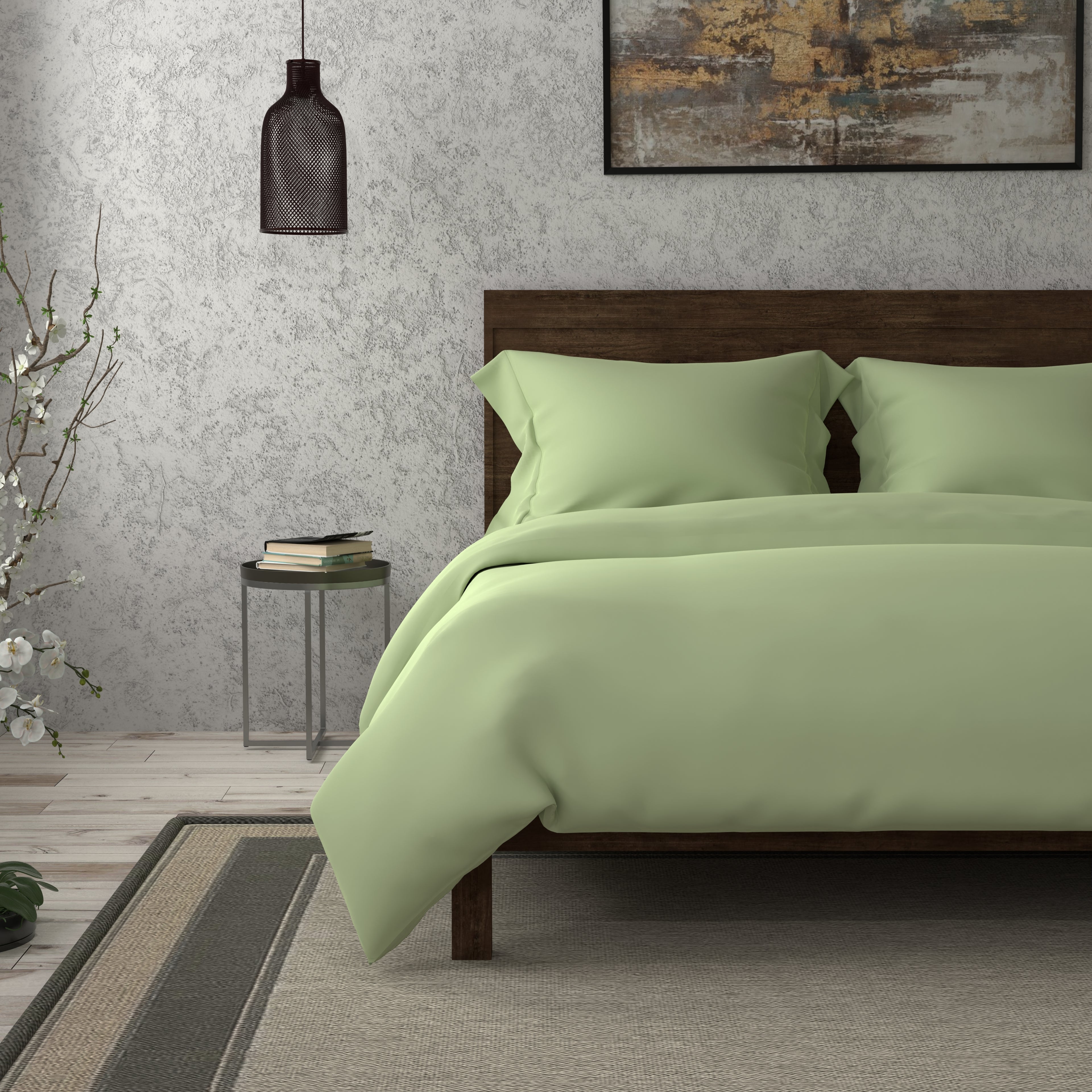 Swaas 100% Organic Cotton Solid Dyed - Green Bedsheet Set