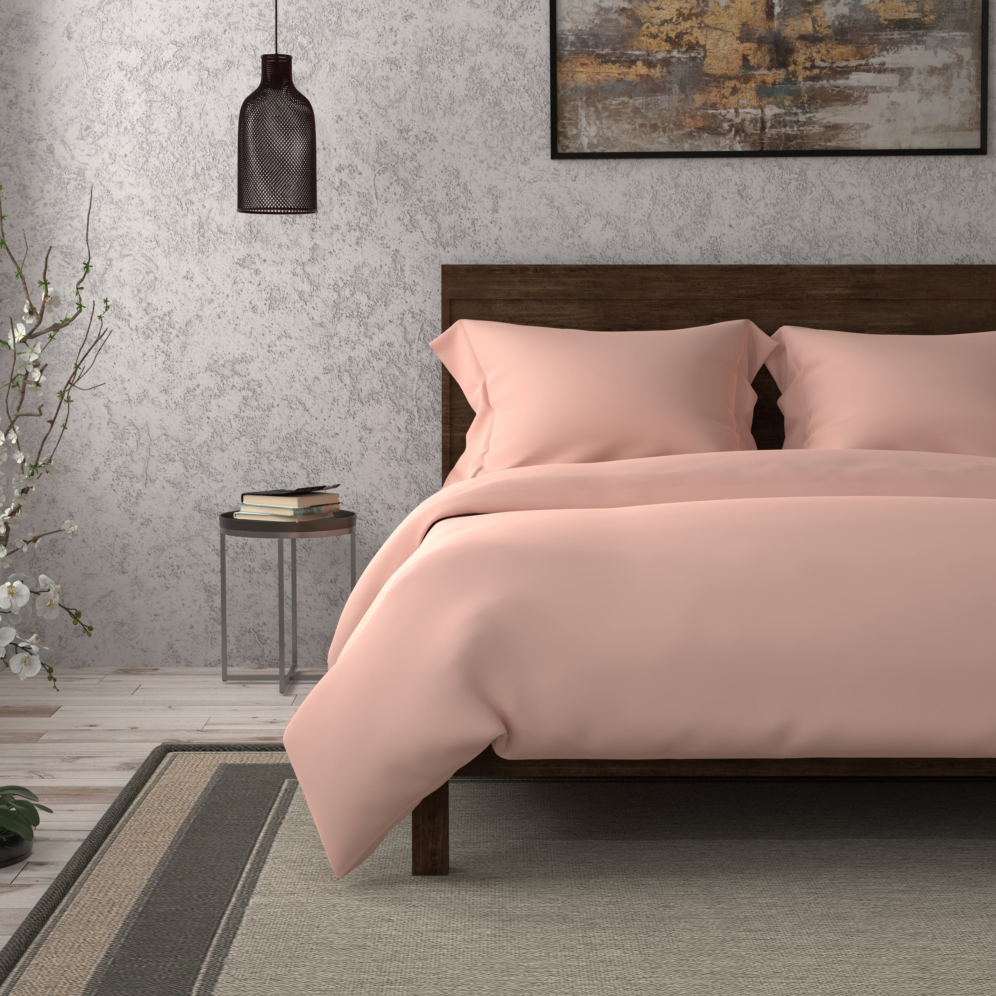 Swaas 100% Organic Cotton Solid Dyed - Pink Bedsheet Set