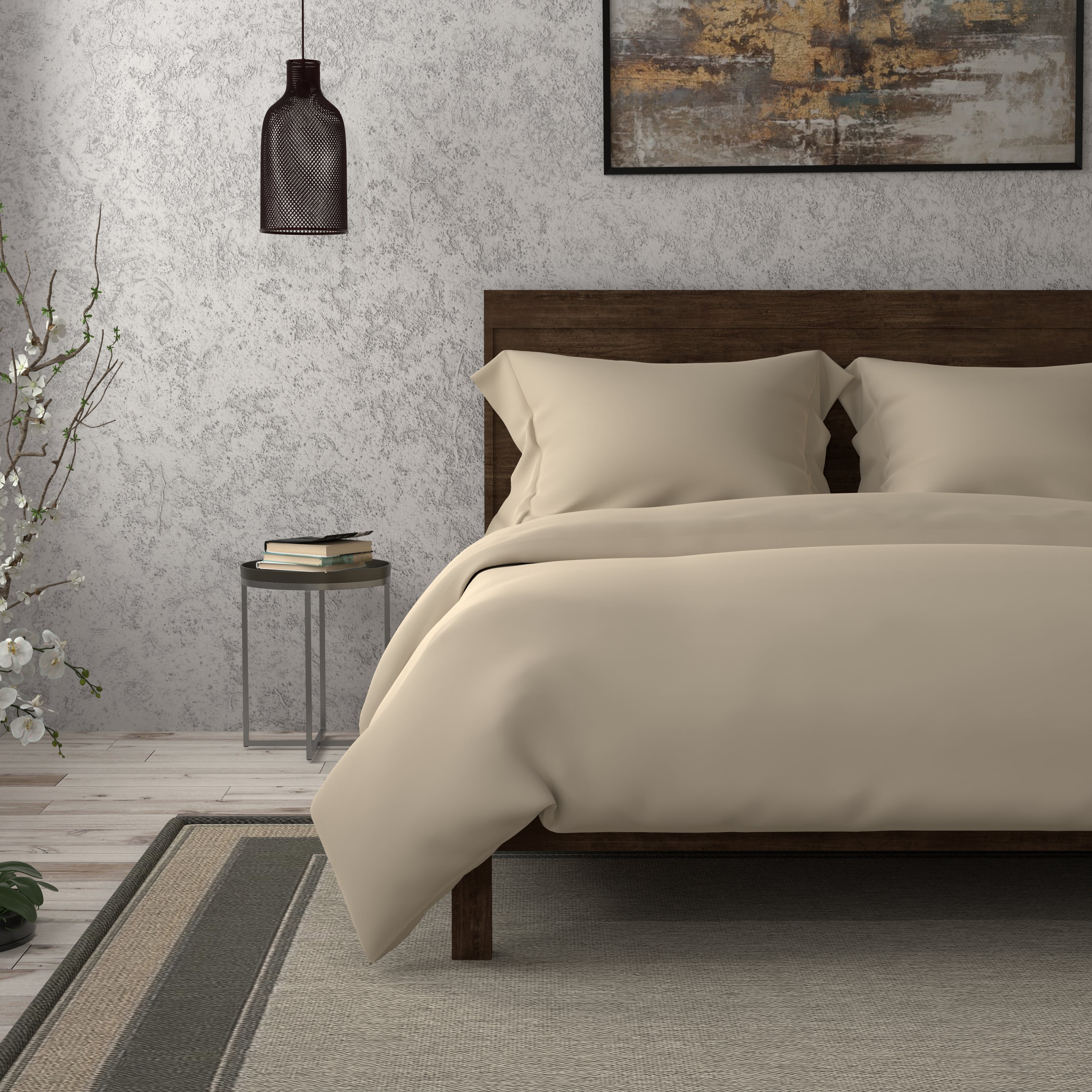 Swaas 100% Organic Cotton Solid Dyed - Taupe Bedsheet Set