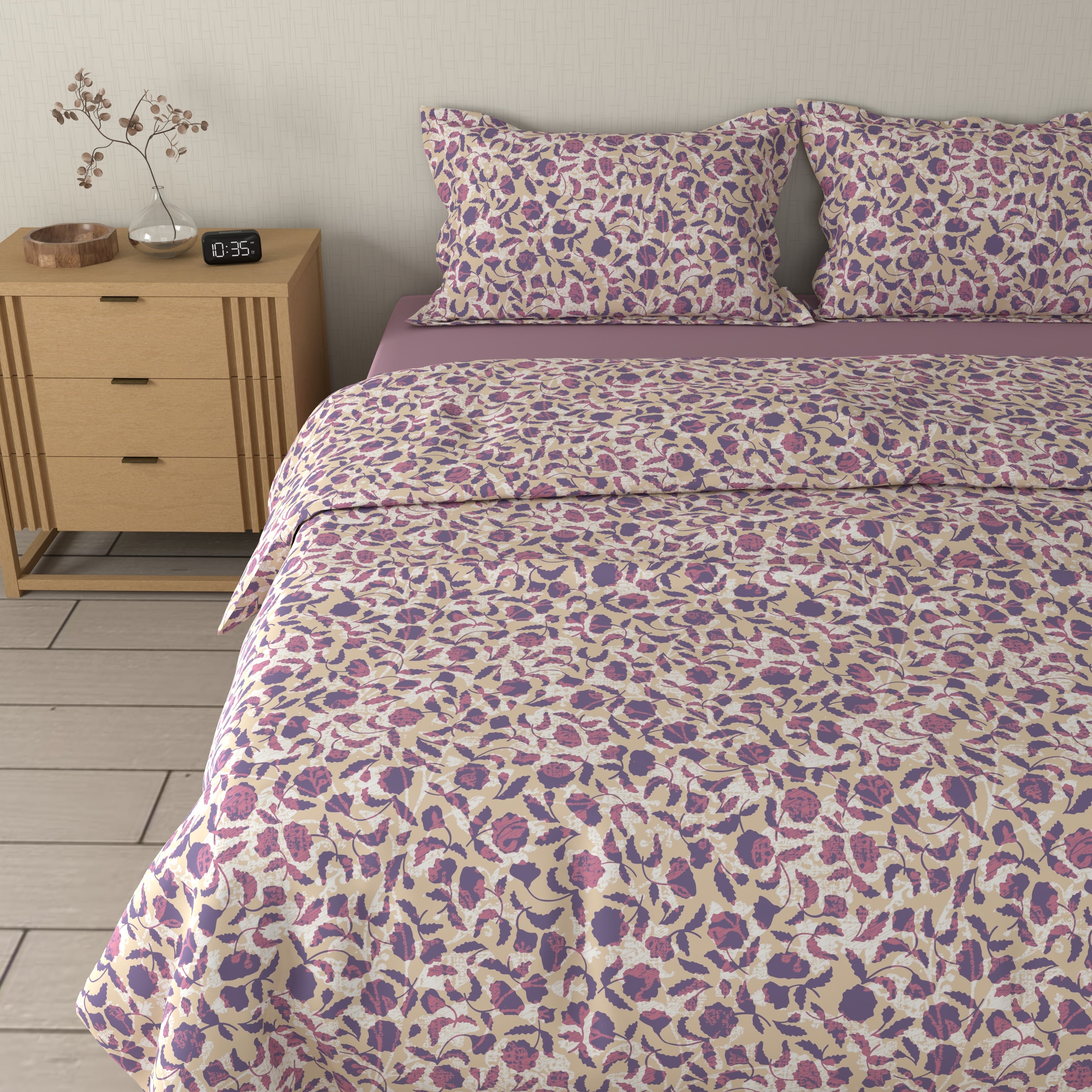 200 TC 100% Cotton Luma Lavender Bedsheet Set