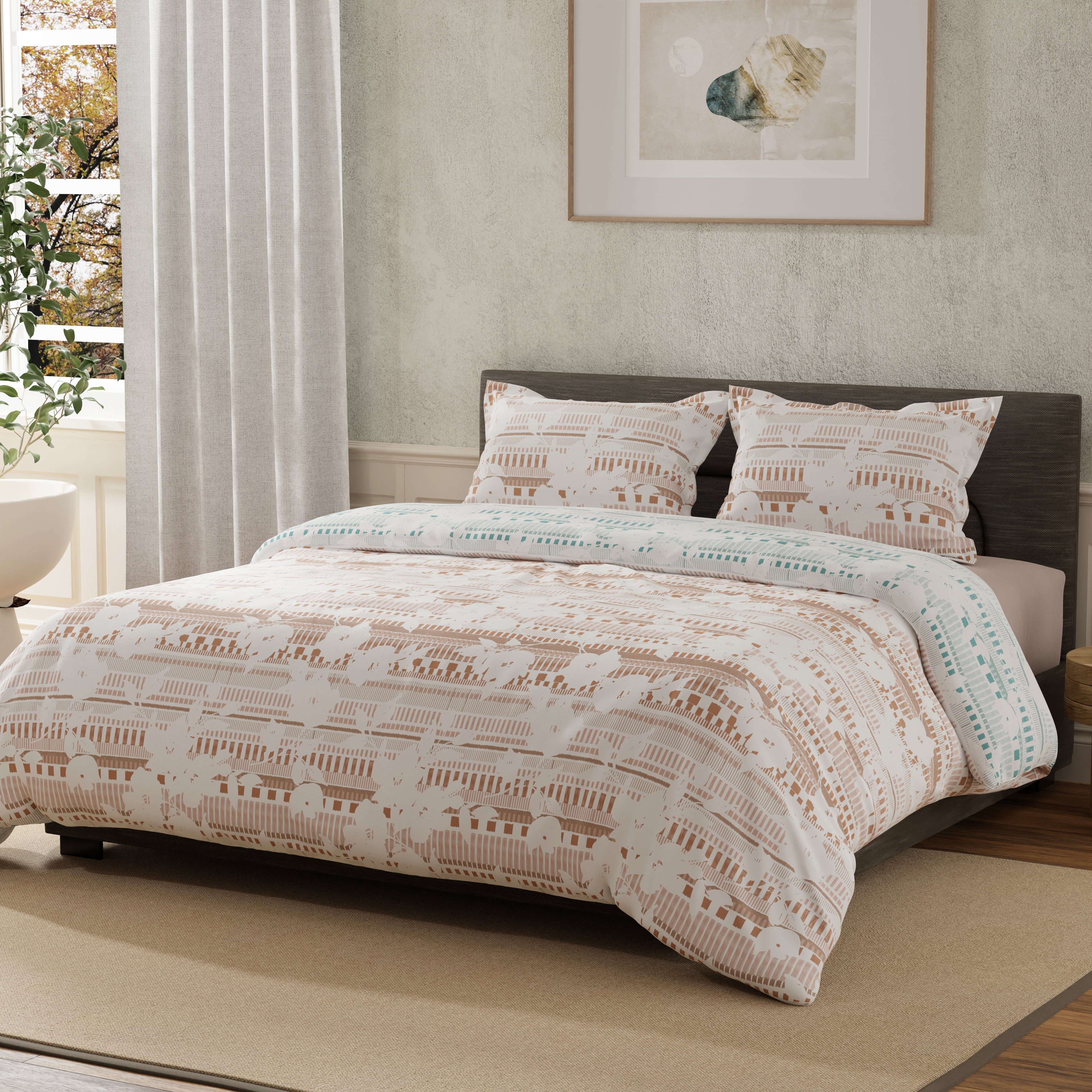 100% Cotton 200 TC Reversible Quilt - Linea Bloom
