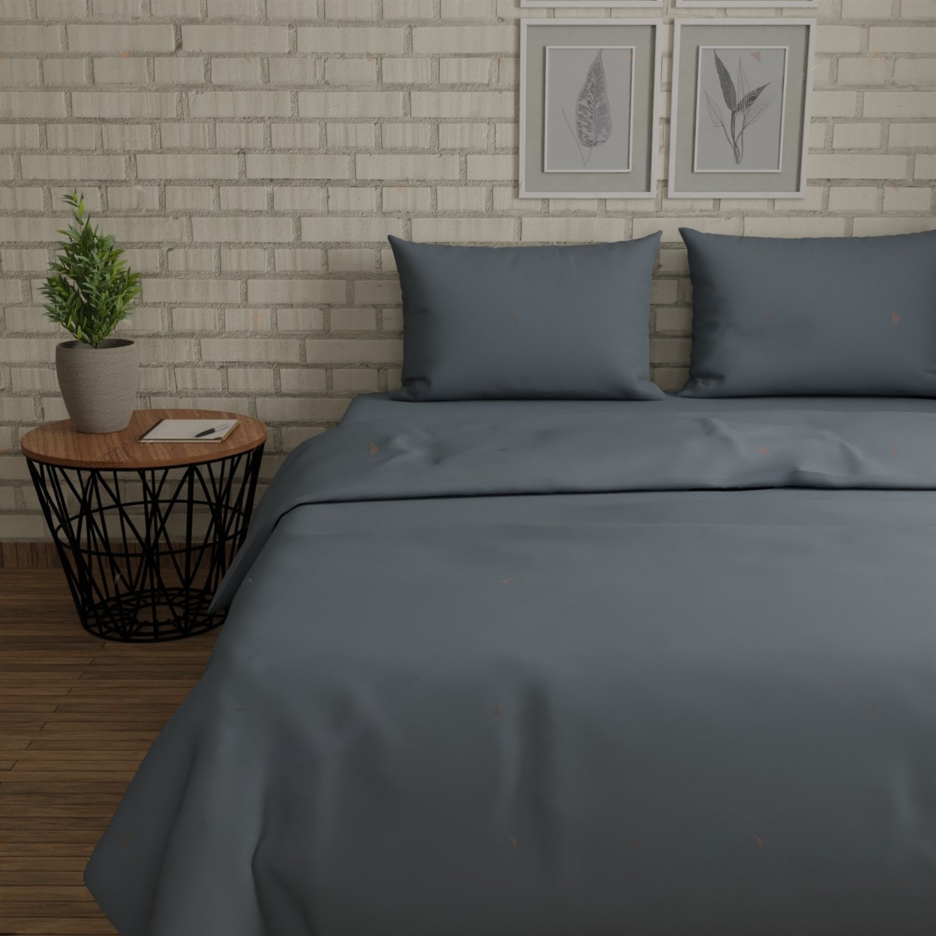 300 TC 100% Cotton Solid Dyed - Turbulence Bedsheet Set