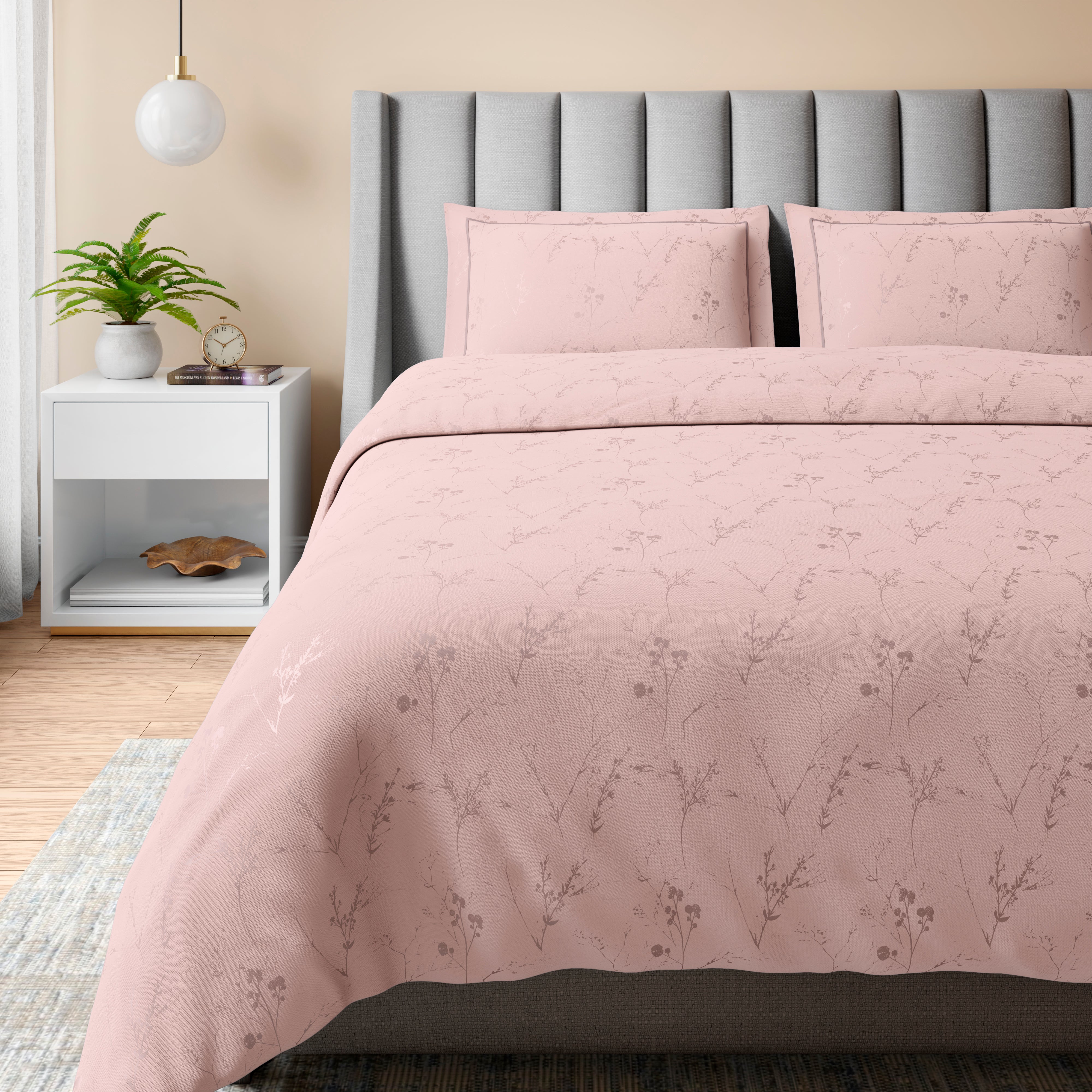 400 TC 100% Cotton Ellara Pink Bedsheet Set