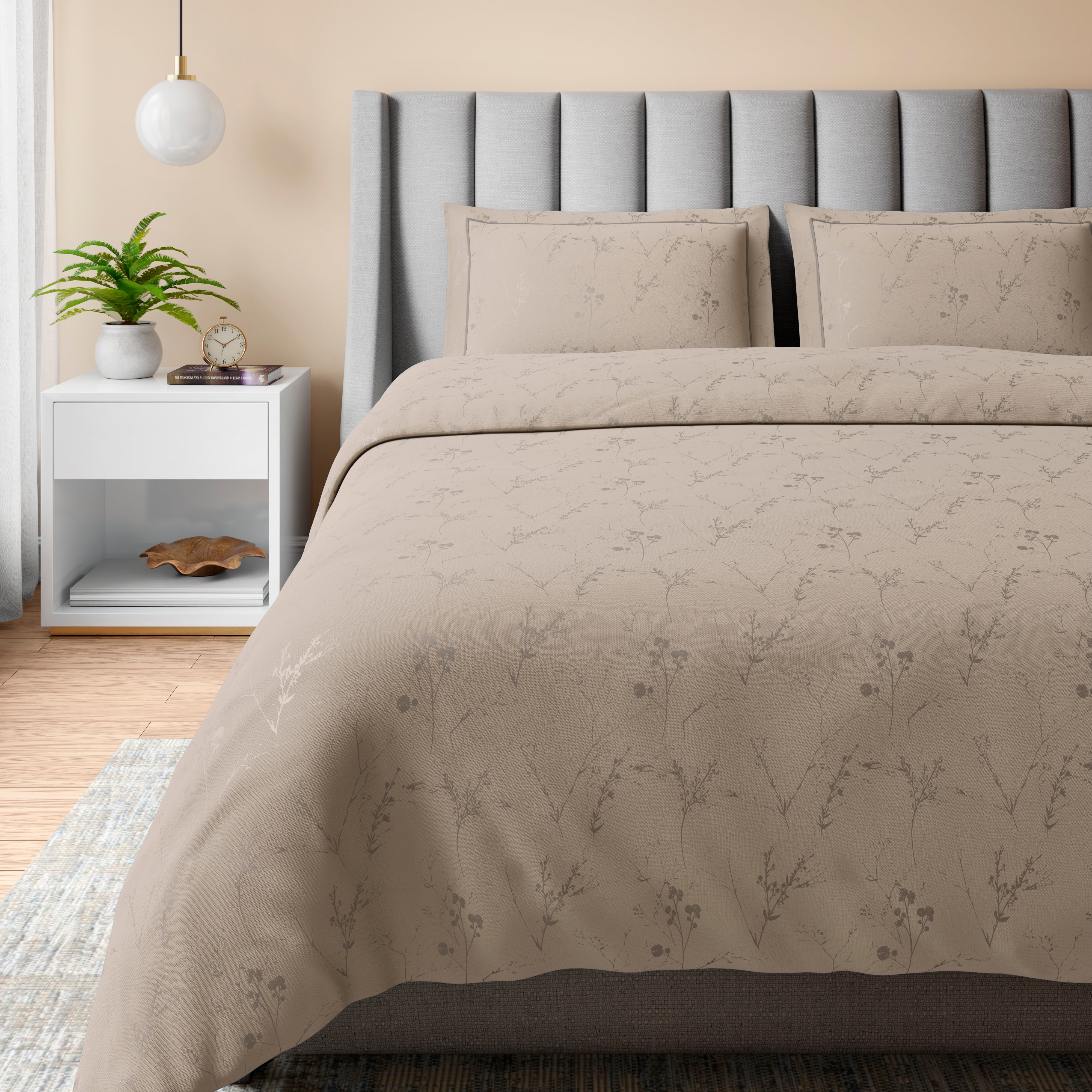 400 TC 100% Cotton Ellara Taupe Bedsheet Set