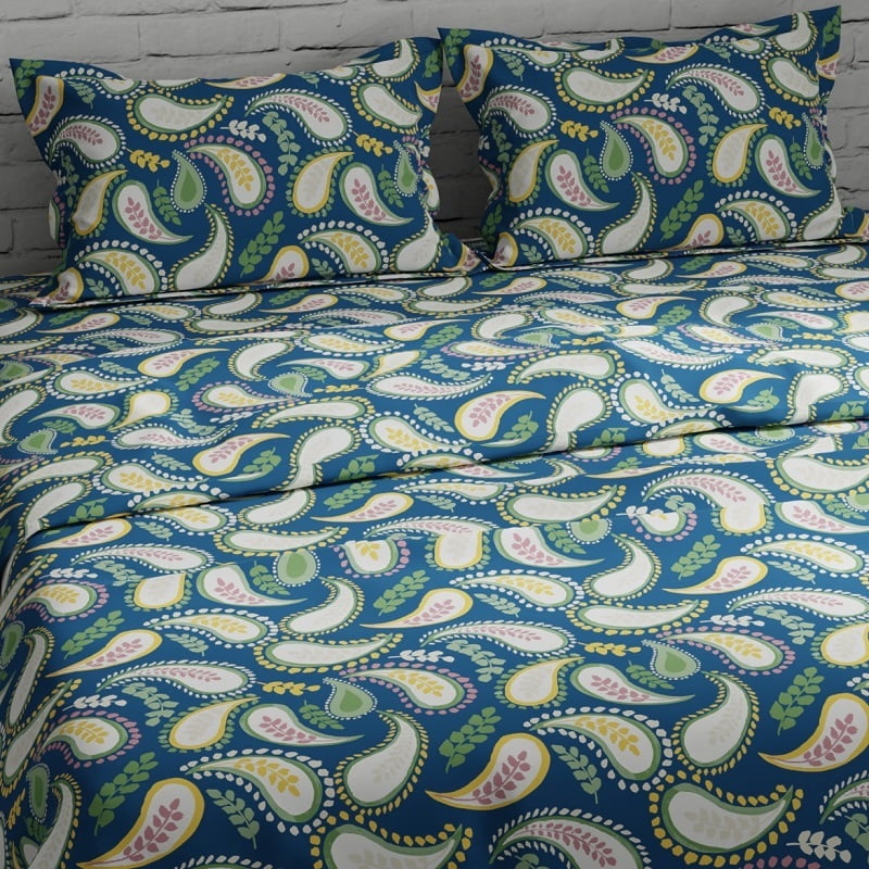 Swaas 100% Pure Cotton Paisley Bedsheet Set